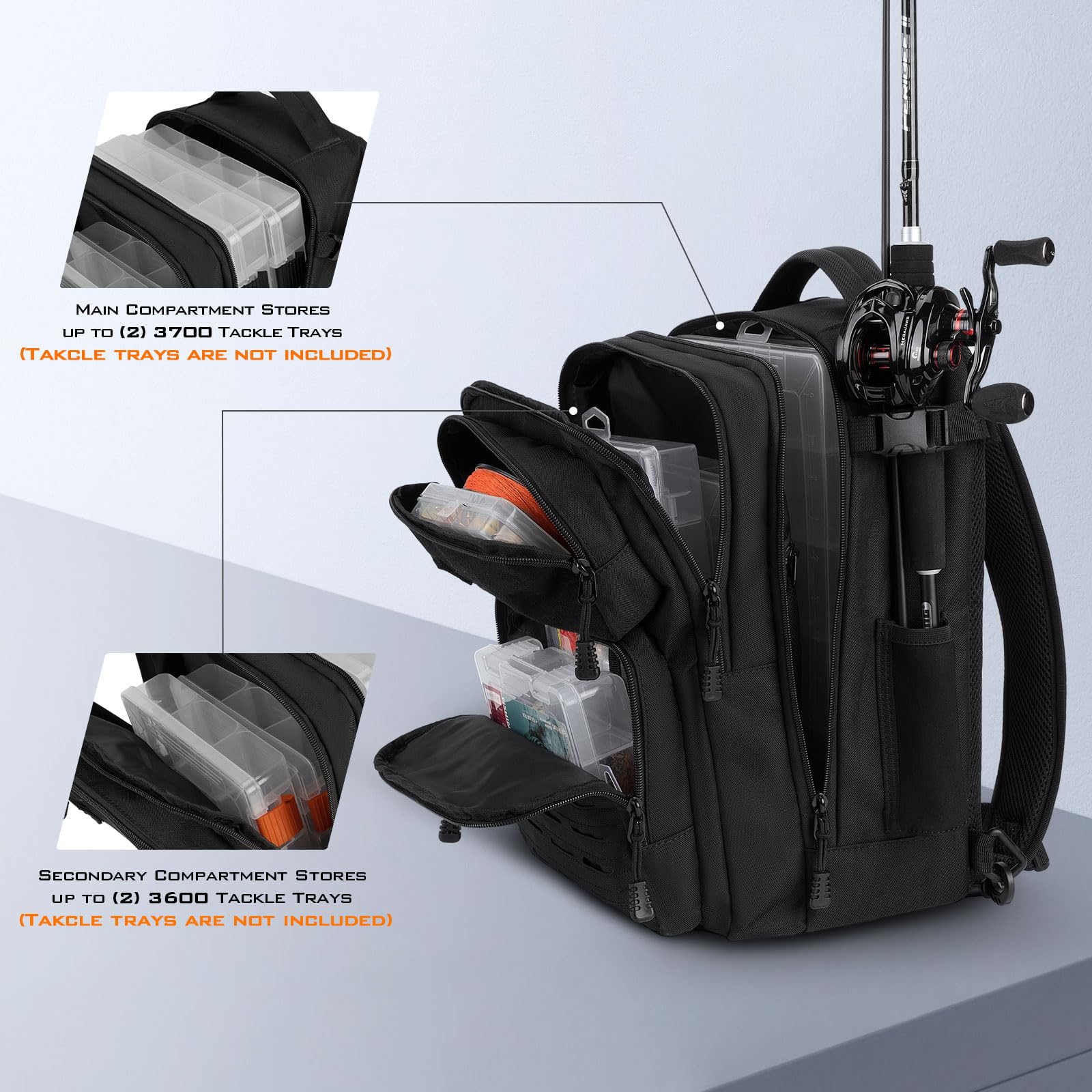 KastKing BlowBak Tactical Sling Tackle Bag-Lightweight Fishing Backpack Storge Fishing Gear and Equipment,Gift for Men