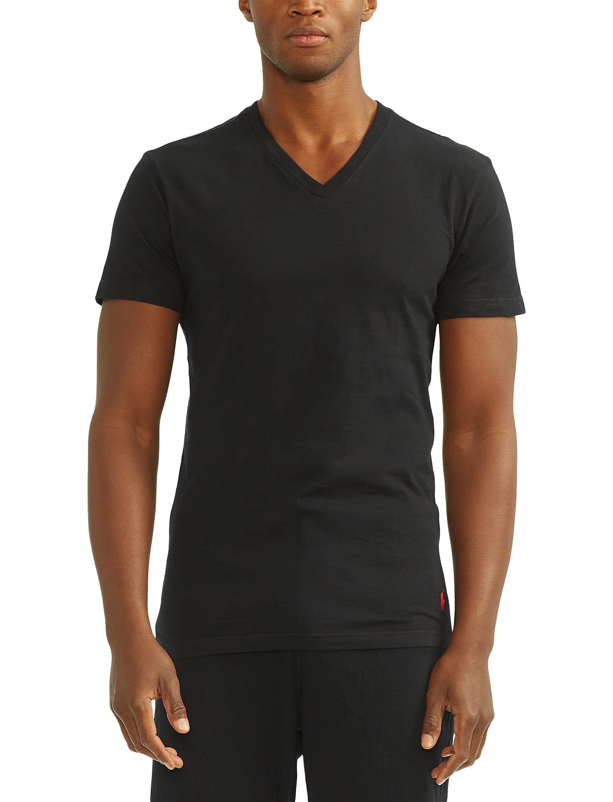 Polo Ralph Lauren Men's T-Shirt Pack, 3-Pack, Cotton Men's Clothing V-Neck Undershirt, Slim Fit Tees, Moisture-Wicking