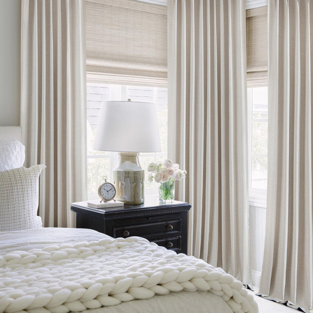 MIULEE Linen Pinch Pleated 100% Blackout Curtains for Bedroom 84 Inch Long 2 Panels Set- Back Tab Track Beige Thermal Insulated Cream Black Out Triple Pleat Room Darkening Drapes with Hooks, Greige