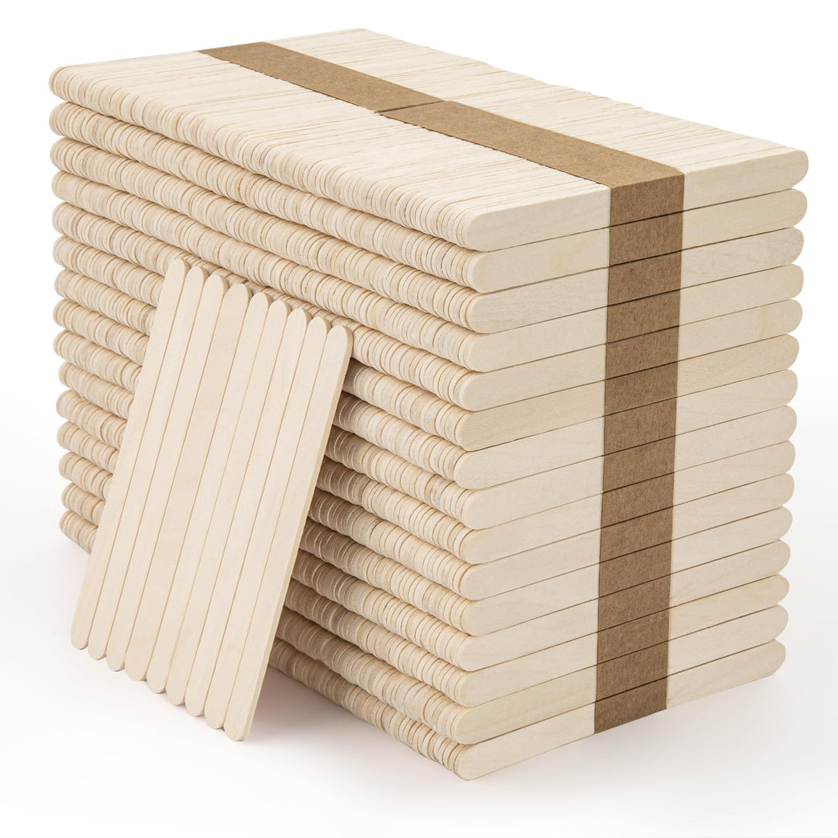 WISYOK 240 Pcs Natural Wood Craft Sticks, Popsicle Sticks, Lolly Sticks for Crafts 4.5 Inch, Ideal for Homeschool Arts and Crafts, Waxing Supplies, Classroom Art Supplies