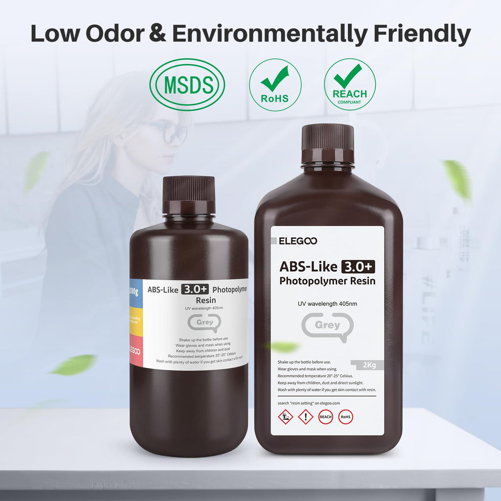 ELEGOO ABS-Like Resin 3.0 Pro, Higher Scratch-Resistance 3D Printing Photopolymer Resin, 405nm UV Resin for MSLA/DLP/LCD Printers Fast Curing High Precision Non-Brittle, Beige 1000g
