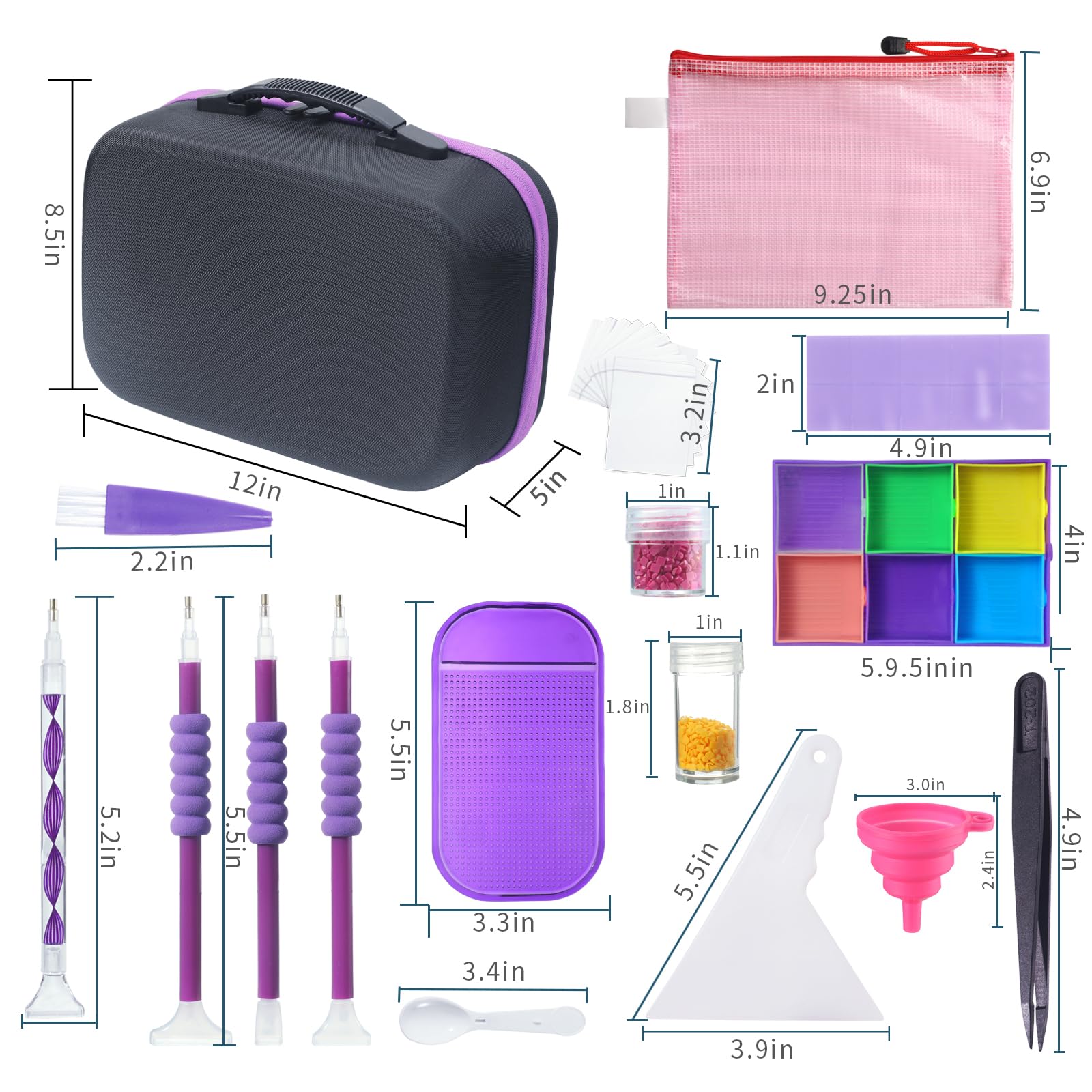 Douorgan Diamond Painting Storage Containers Portable Bead Organizer Shockproof Bead Art Storage Case Jewelry Beads Storage Box (30 Small Boxes)