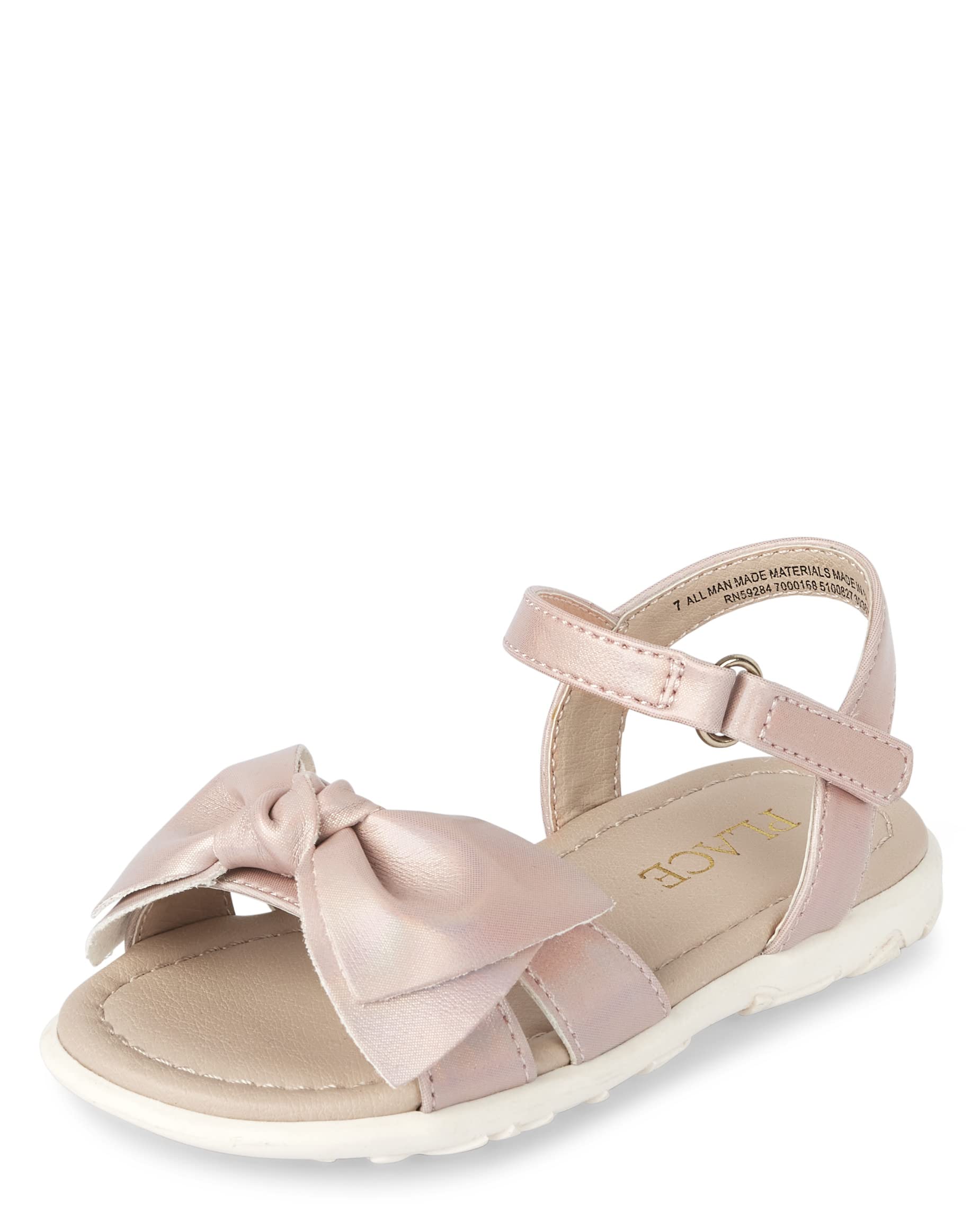 The Children's Place Baby Girls' Baby Girls and Toddler Flat Sandals With Adjustable Ankle Strap