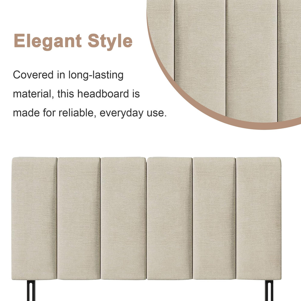 HAOBO Home Upholstered Headboards Foldable Queen/Full Linen Panels with Height Adjustments