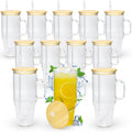 40 oz Glass Tumbler with Handle 12 Pack Glass Tumbler with Straw and Lid Clear Reusable Iced Coffee Cup, Fits Car Cup Holder, BPA Free, for Boba Tea, Juice, Smoothie, Beer(Sublimatable)
