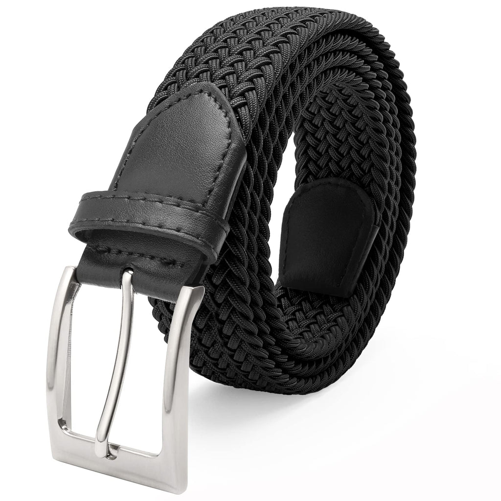 FAIRWIN Men's Golf Belt, Stretch Braided Elastic Woven Casual Jeans Belts 1 3/8" Nylon Web Work Belts for Men