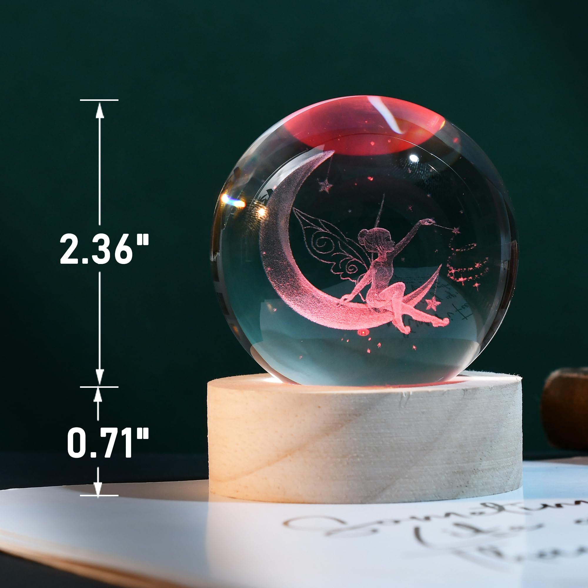 IFOLAINA Butterfly Crystal Ball Gifts Ideas for Girlfriend Wife Mom Couple Her Bithday Mothers Day 3D Butterfly on Sunflower Night Light Decorative Globes Room Decor