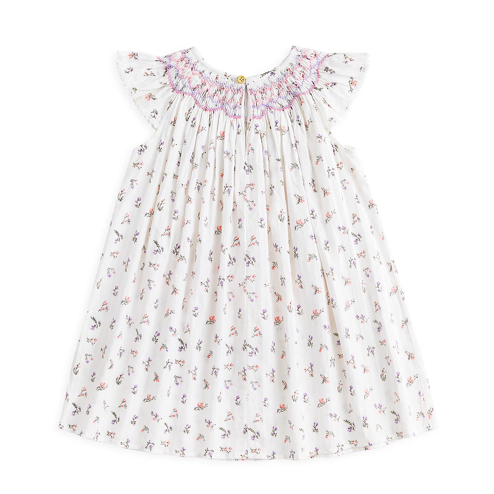 Simplee kids Baby Girl Smocked Dress Summer Casual Short Sleeve Dresses Floral Print Sundress Princess Dress for Toddlers