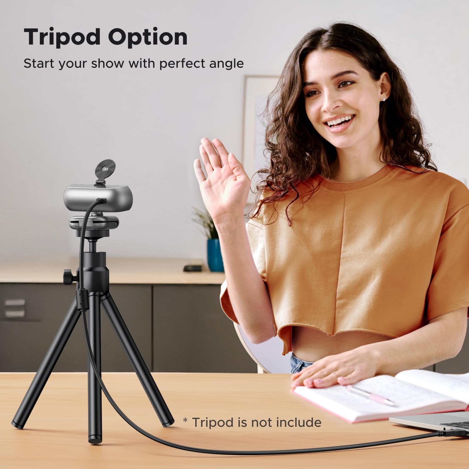 UGREEN 2K Webcam for PC Ultra HD 1080P Computer Webcam with Microphone, PC Camera with Privacy Cover, USB Web Camera for Streaming, Conference, Video Calling, Zoom, Skype, Teams, FaceTime, Grey