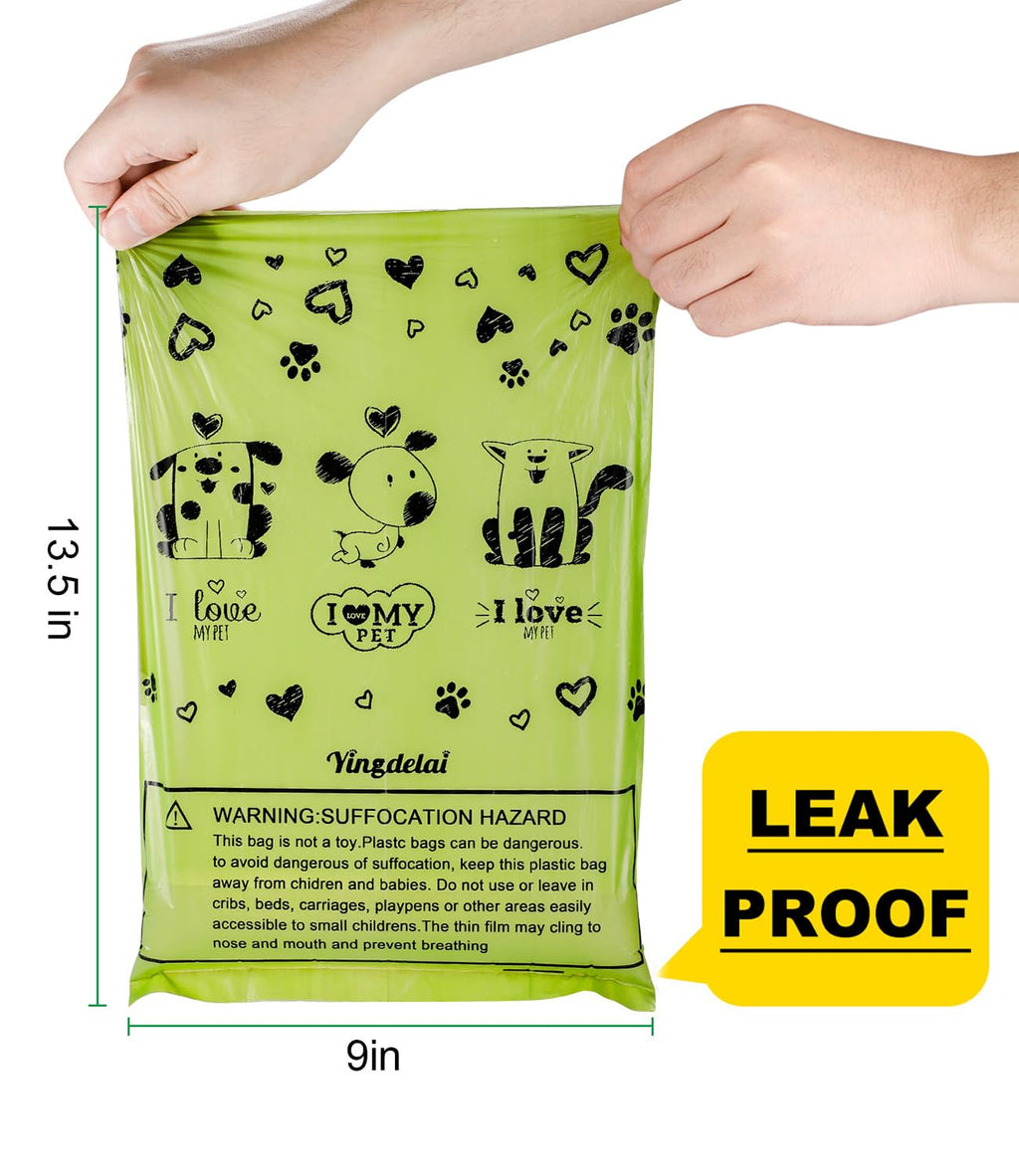 Yingdelai Dog Poop Bags 280 Counts: Extra Thick LeakProof Waste Bag with Dispenser for Doggy (Scented)