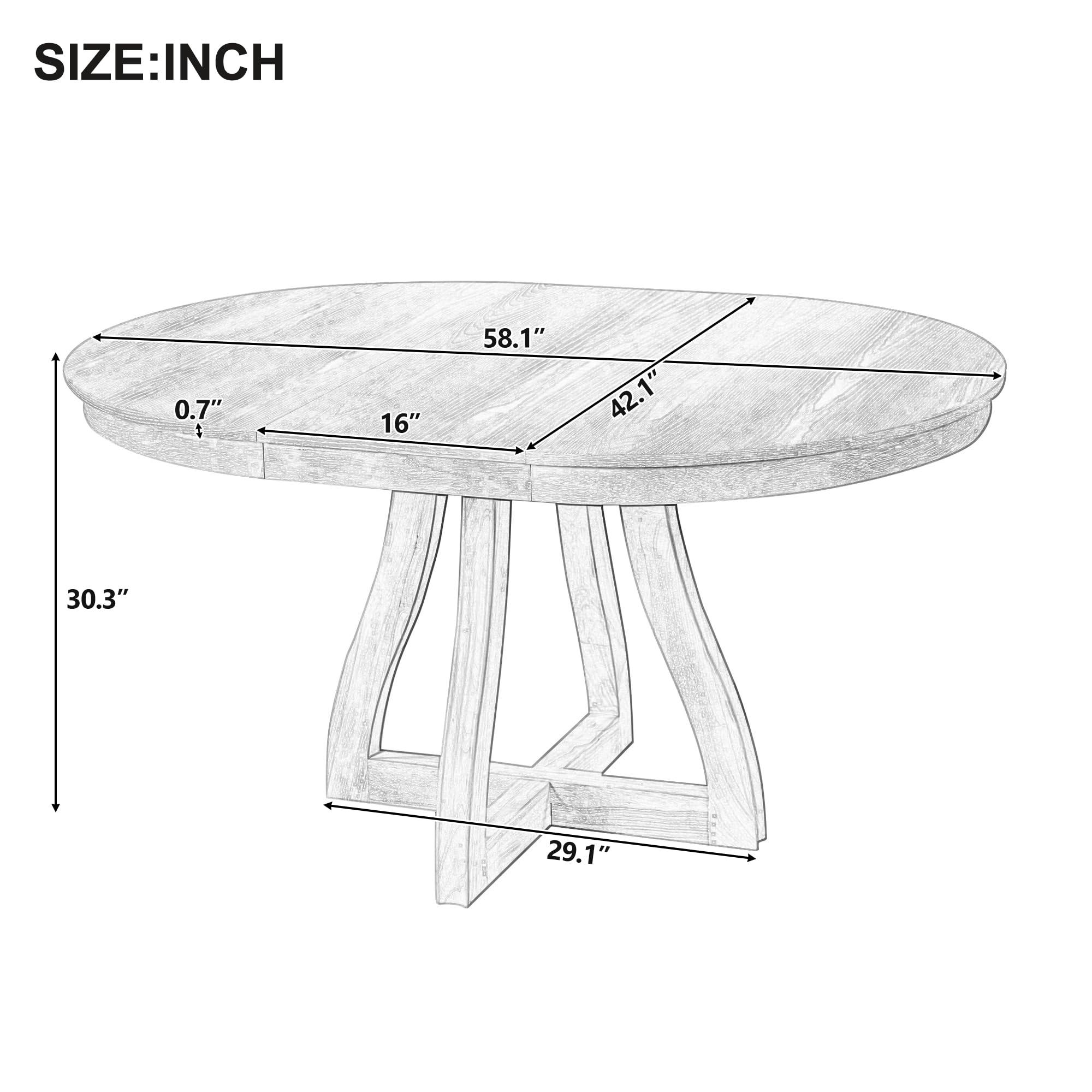 LUMISOL Round Dining Table for 4-6 People, 41"-57" Extendable Kitchen Table with 16" Removable Leaf for Small Places, Kitchen, Dining Room, Espresso