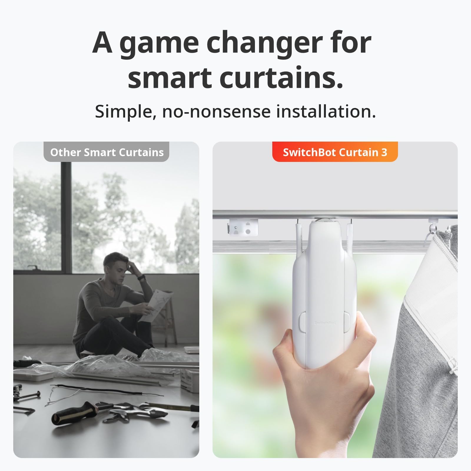 SwitchBot Smart Automatic Curtain Opener 2 Packs with Hub3 - Bluetooth Remote Control with App/Timer, High-Performance Motor, Unlimited Power, Add Hub to Compatible with Alexa, Google Home, HomeKit