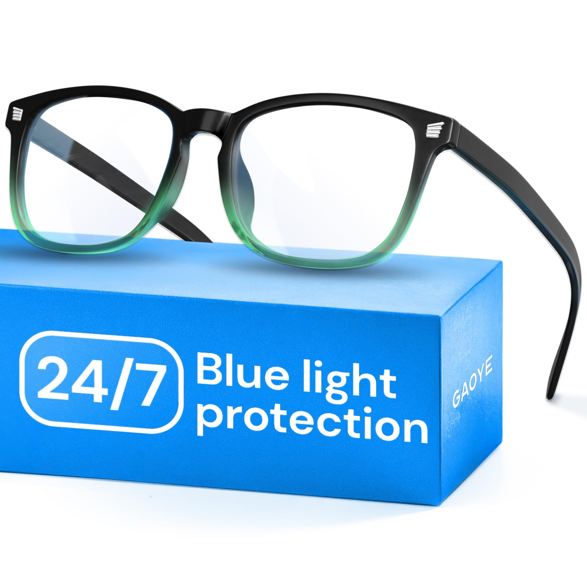 Gaoye Transparent, Clear Blue Light Glasses for Computer & Gaming - Anti UV Ray Lenses, Scratch-Resistant & Comfort Fit