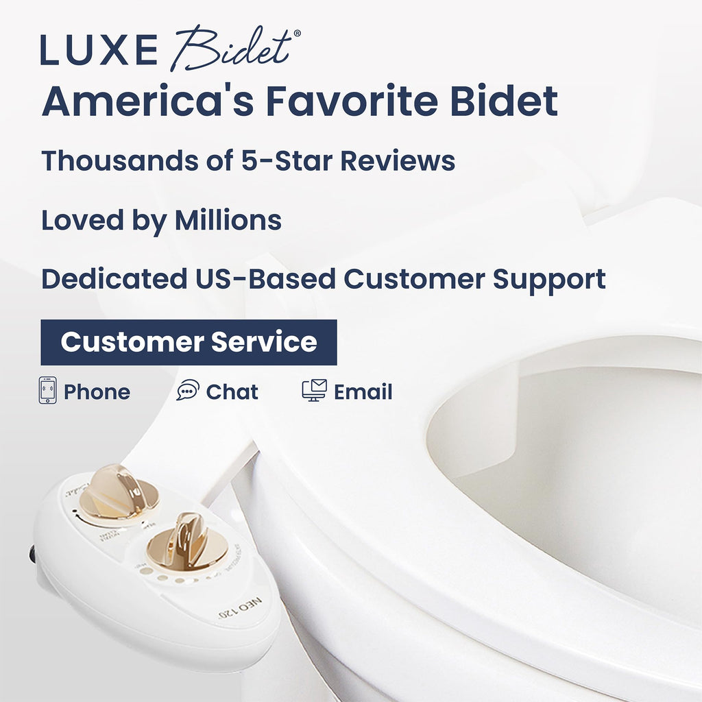 LUXE Bidet NEO 120 - Single Nozzle, Self-Cleaning, Non-Electric Bidet Attachment for Toilet Seat, Adjustable Water Pressure, Rear Wash (Blue)