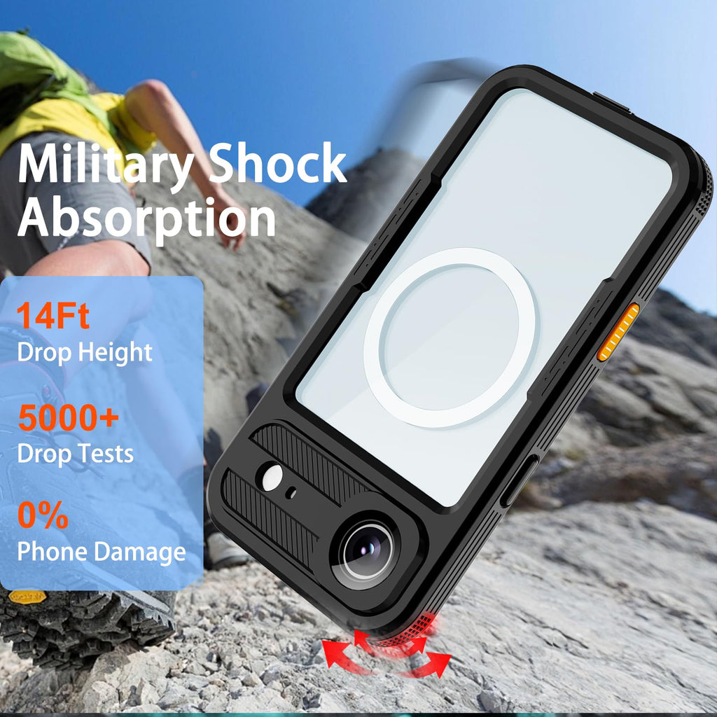 iPhone 13 Pro Case, Waterproof & Shockproof Phone Case, Full Protection, IP68, 6.1 Inch, Black