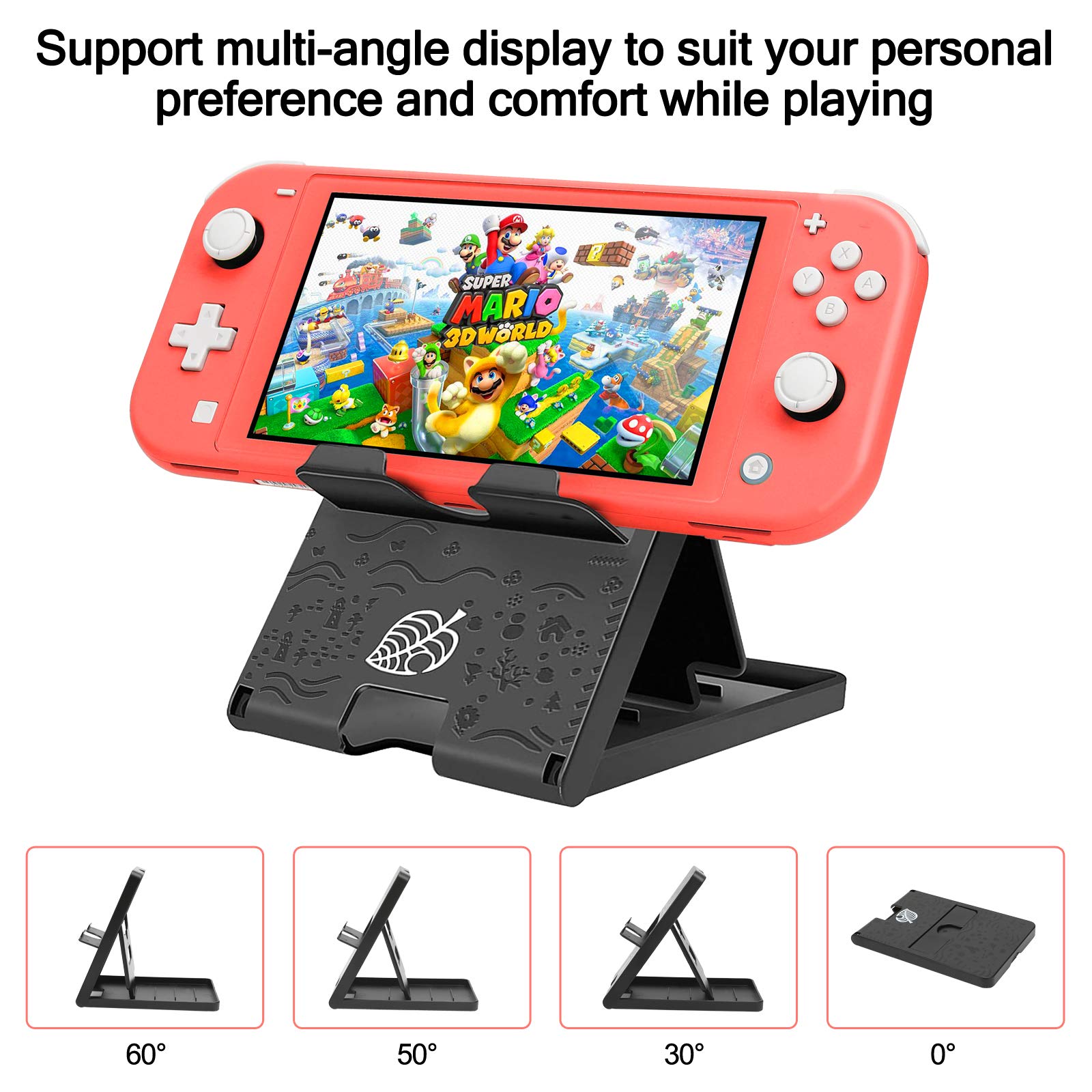 Switch Lite Accessories Bundle, Kit with Carrying Case,TPU Case Cover with Screen Protector,Charging Dock,Playstand, Game Card Case, USB Cable, Stylus,Thumb Grip Caps for Nintendo Switch Lite (Black)