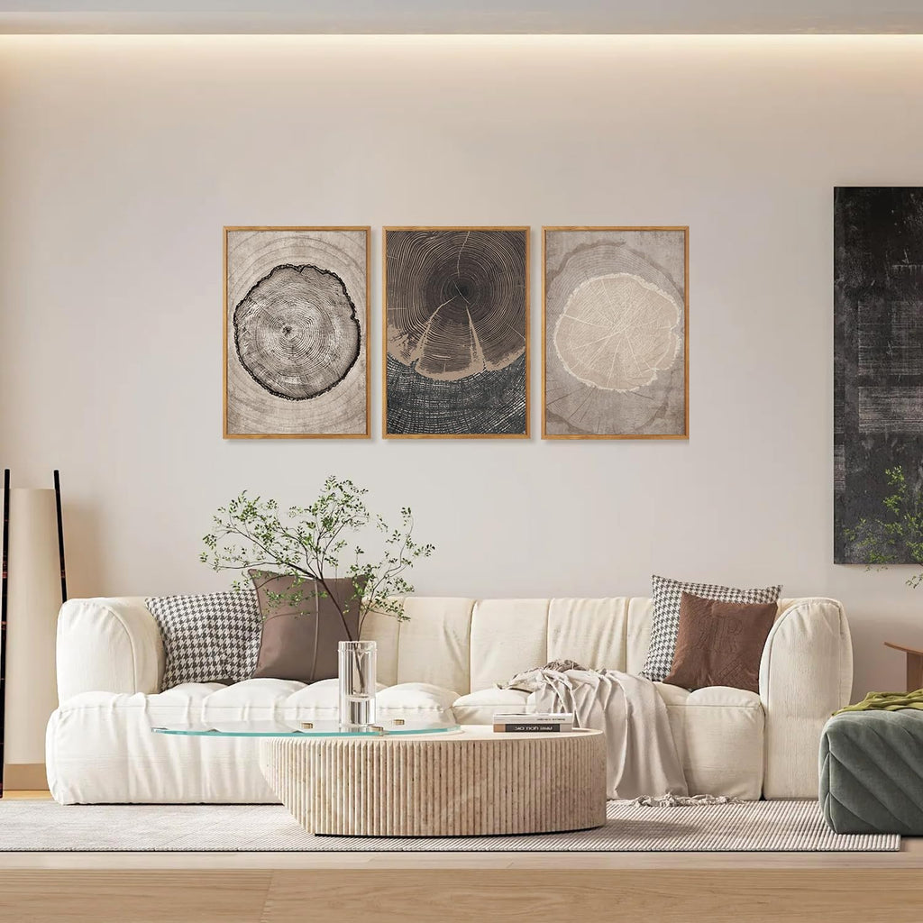 CHDITB Abstract Modern Framed Canvas Wall Art Set, Contemporary Artwork for Home Decor, Neutral Pastel Illustration Wall Painting, Nordic Minimal Zen Art Prints for Living Room Office-16 x24 x3