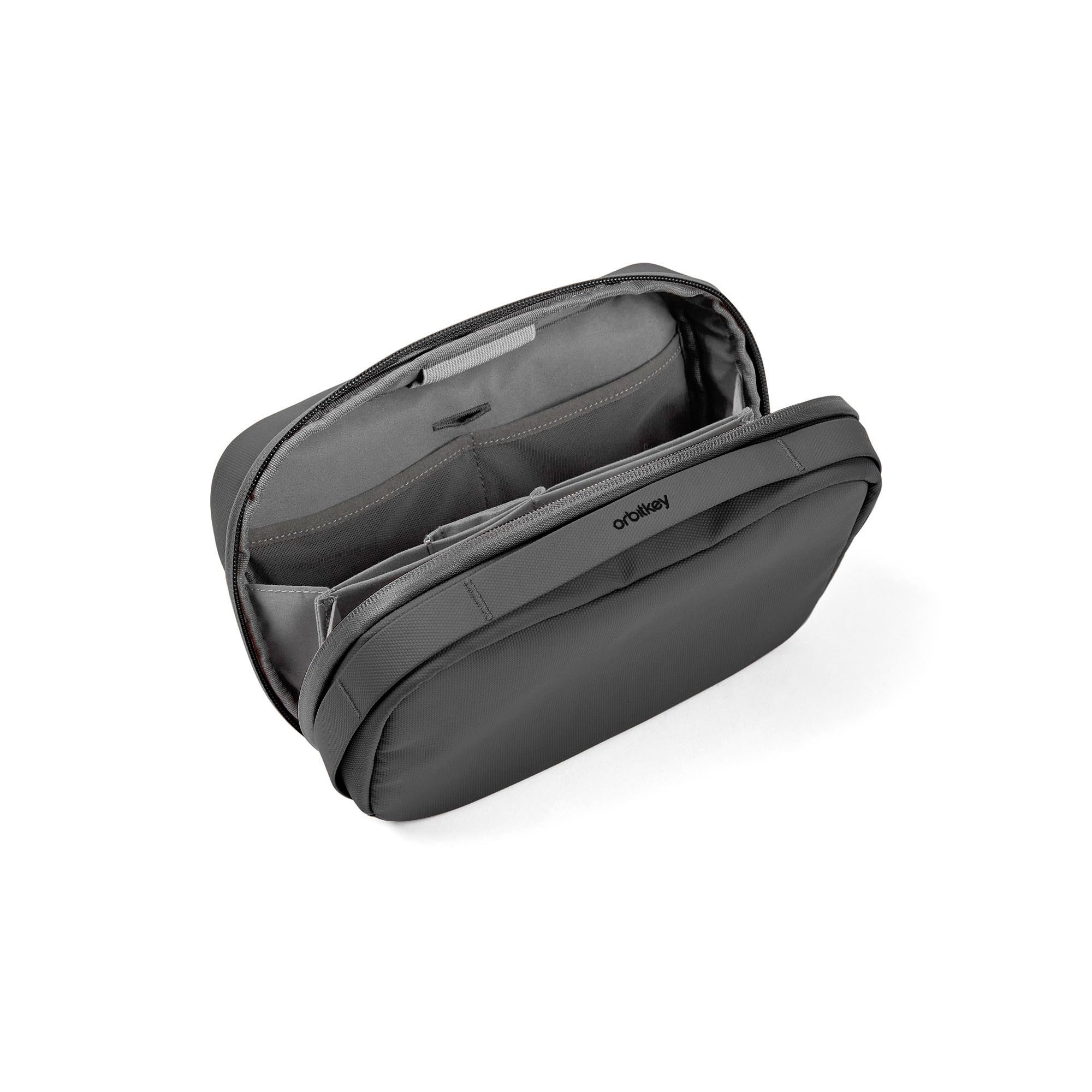 Orbitkey 2-in-1 Tech Accessory Pouch with Detachable Slim Sleeve – Travel Electronics Organizer for Cables, Chargers, Earbuds, Power Bank – Compact Gadget Bag & Portable Tech Storage Case (Black)