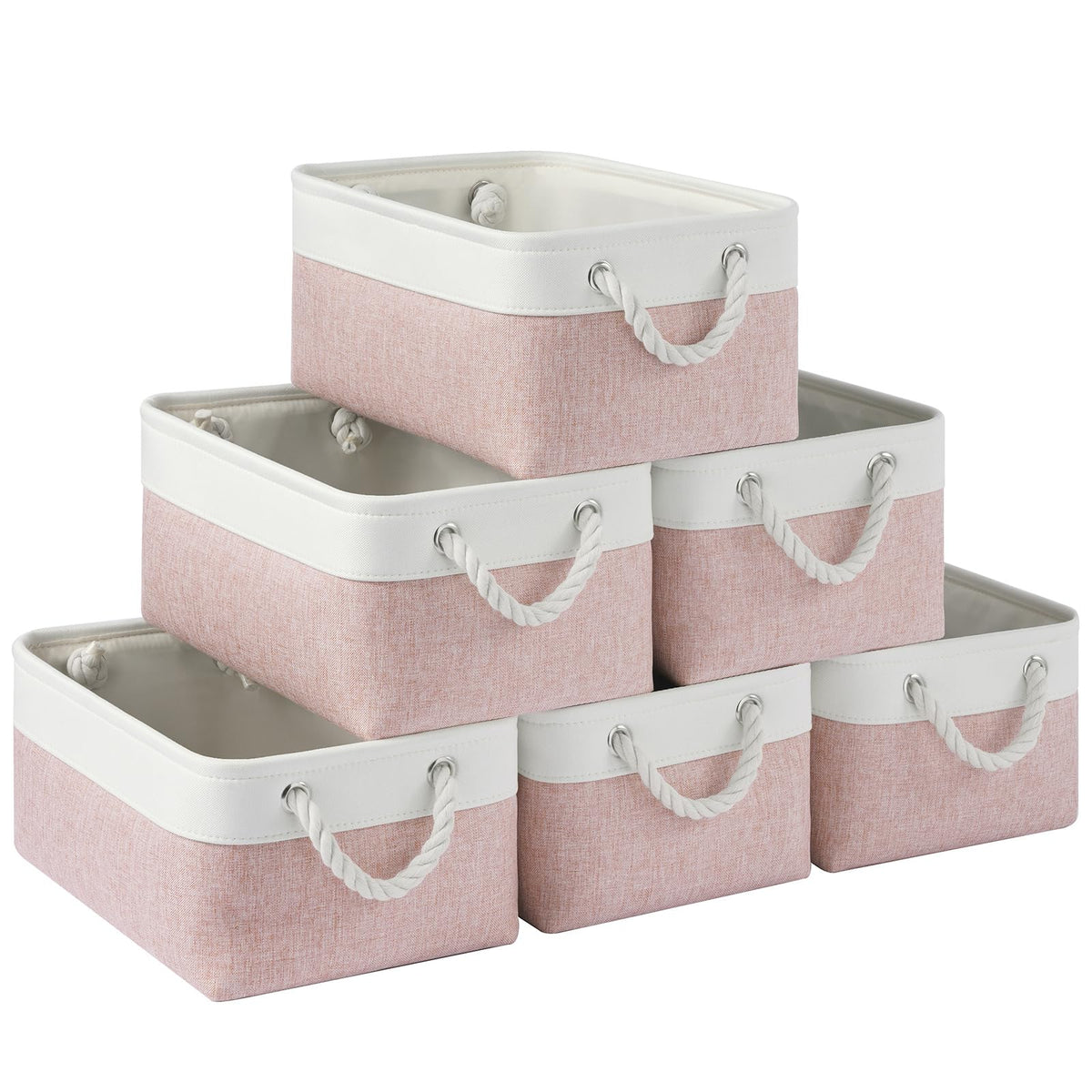 Storage Baskets for Shelves 11.8x7.9x5.2 Inch, Foldable Fabric Storage Bins with Handles, Small Storage Baskets for Organizing Closet, Office, Home Organization (1-Pack, Gray)