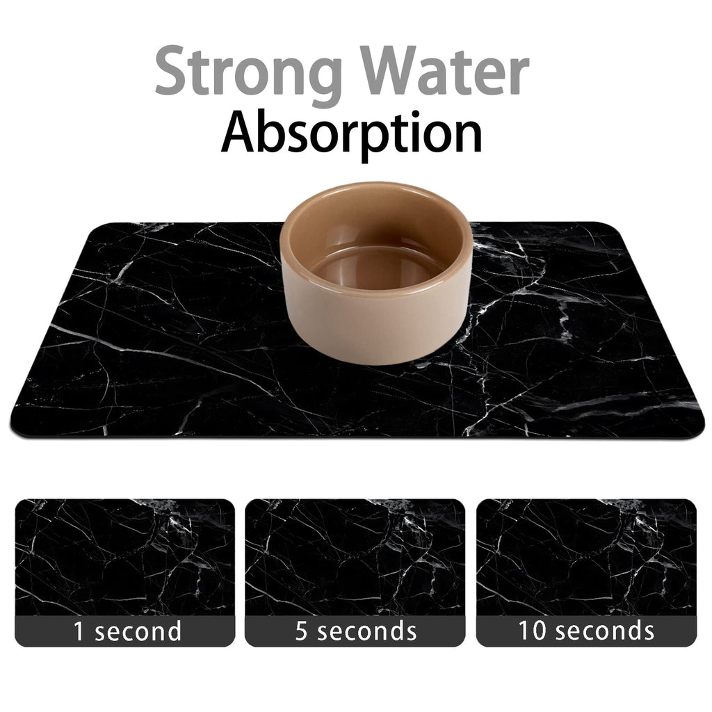 Dog Food Mats for Floors Absorbent, Pet Cat Food Mat - Quick Dry Dog Bowl Mats for Food and Water, Eco-Friendly Boho Pet Supplies
