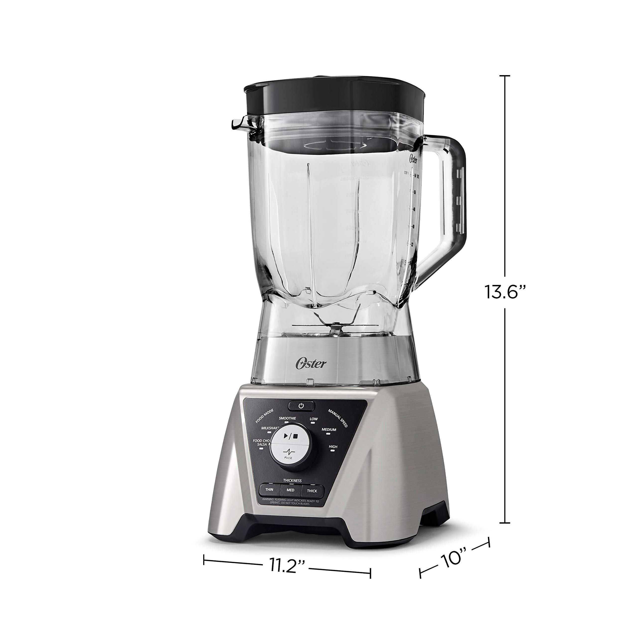 Oster Blender and Food Processor Combo with 3 Settings for Smoothies, Shakes, and Food Chopping, Includes 2 24-Ounce Cups and Lids, Carbon Grey