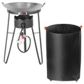 OuterMust Outdoor Cooker Wok Station with Cover, Iron Wok, Electronic Ignition and Burner 54000 BTU for BBQ, Backyard