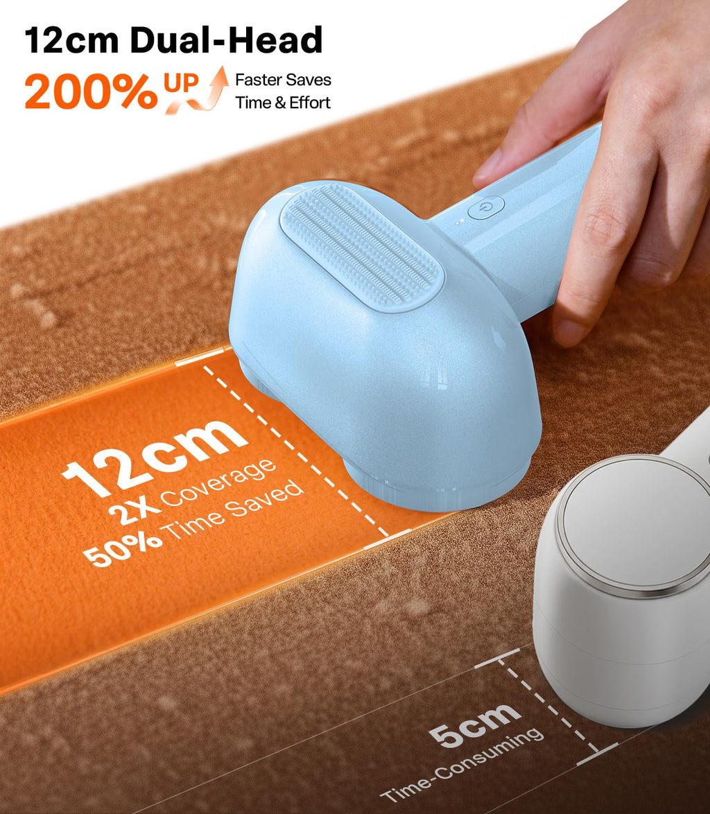 TORRAS Rechargeable Fabric Shaver Electric Lint Remover 3-Speed Remove Fuzz, Pilling for Cashmere, Wool, Clothes, Sweater, Coat, Furniture, Clothes depiller with Replacement Blades