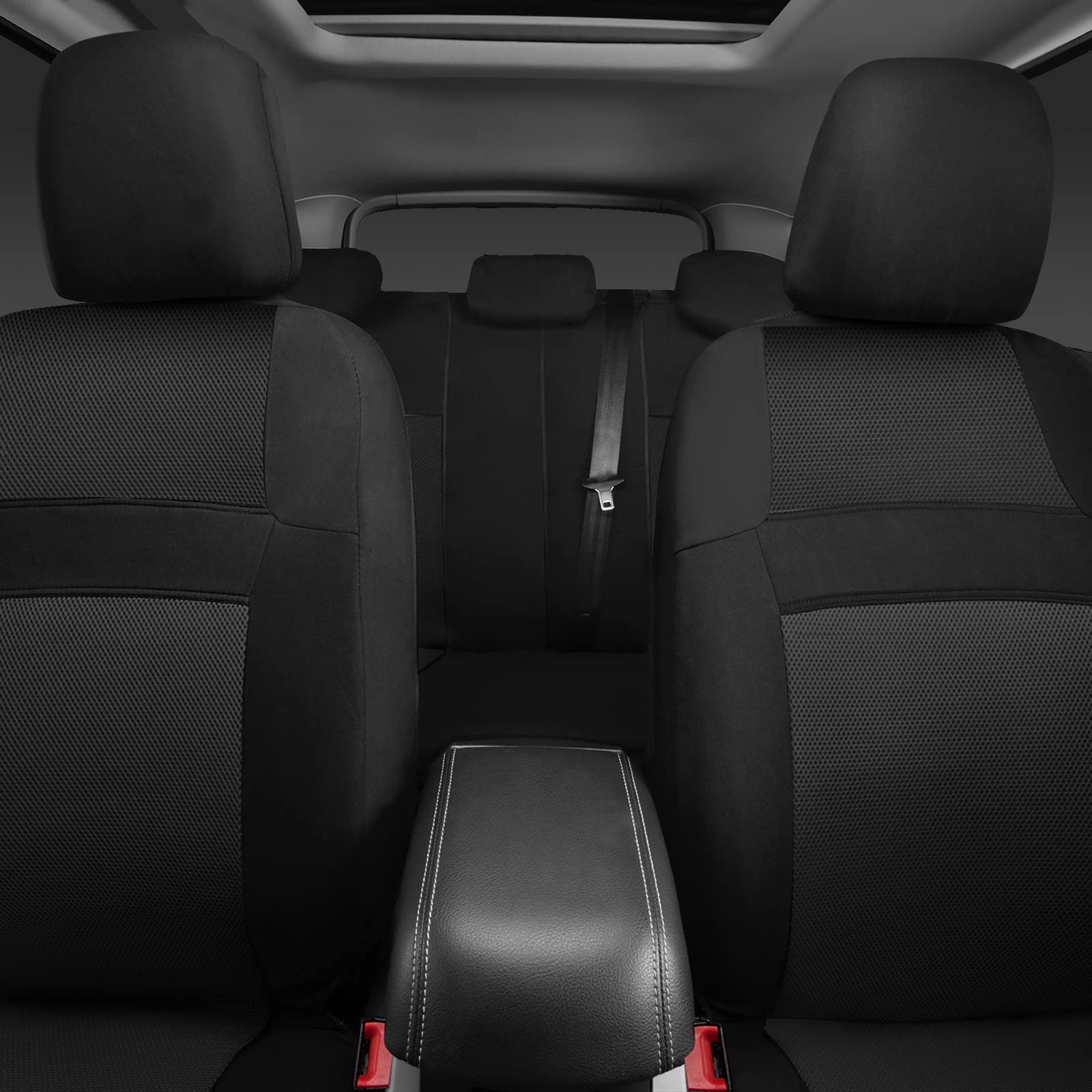 CAR PASS Beige Leather & Waterproof Car Carpet Floor Mats, Universal Car Mats Fit for SUV,Vans,sedans, Trucks,Set of 4pcs Car Carpet with Anti-Slip nibbs Driver Heel Pad (All Beige)