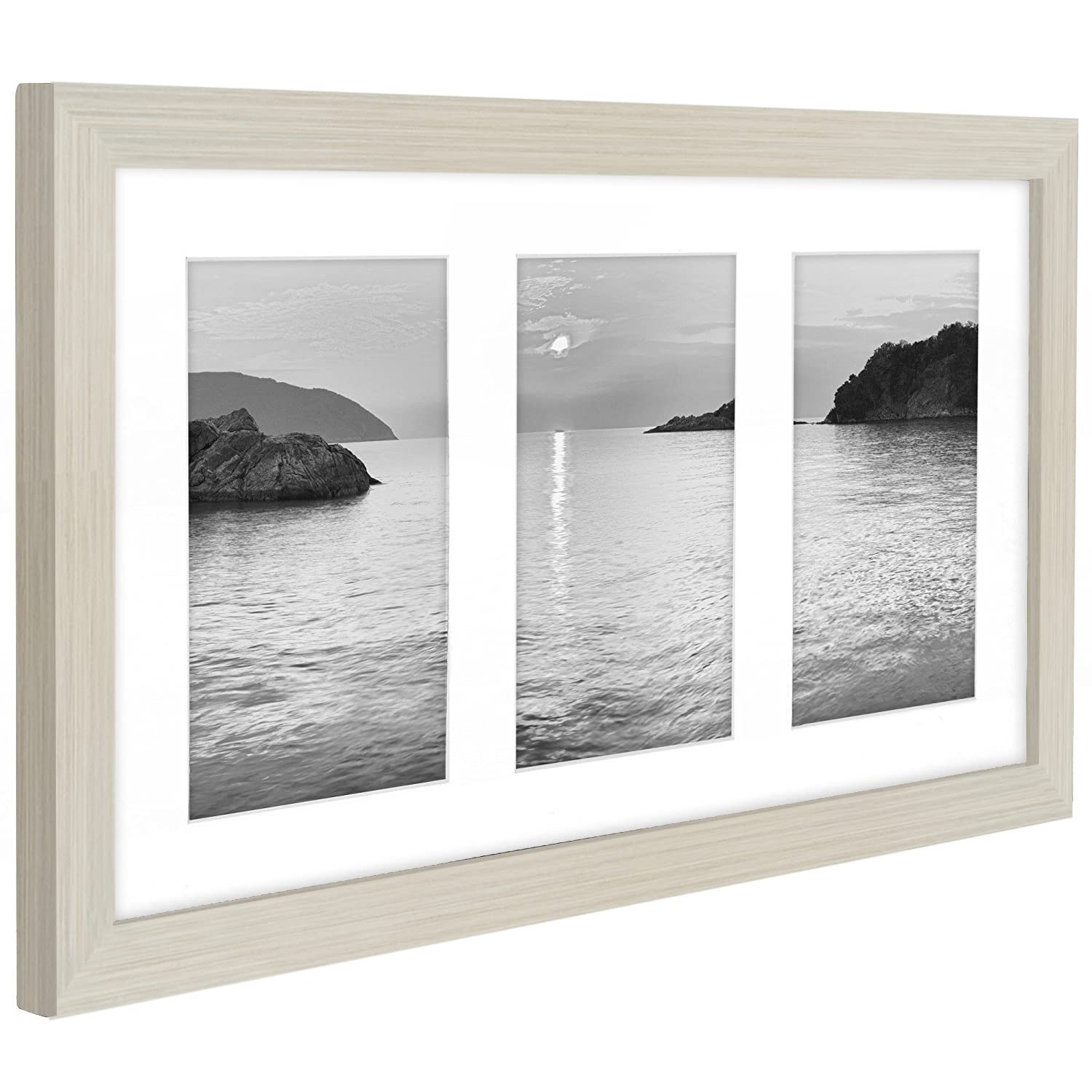 Americanflat 4x6 Double Picture Frame with Shatter-Resistant Glass - Fits Two 4x6 Photos or use as One 6x14 Frame - Signature Collection - Collage Frames for Tabletop and Wall Display - Black