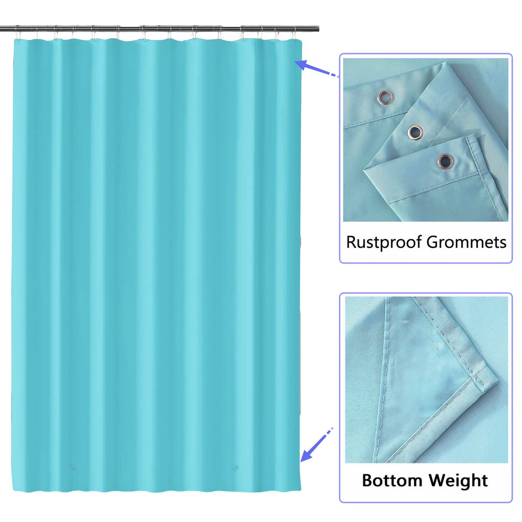 LLSCL Fabric Shower Curtain Liner with Magnets, Waterproof Hotel Quality, 72 x 72 Machine Washable