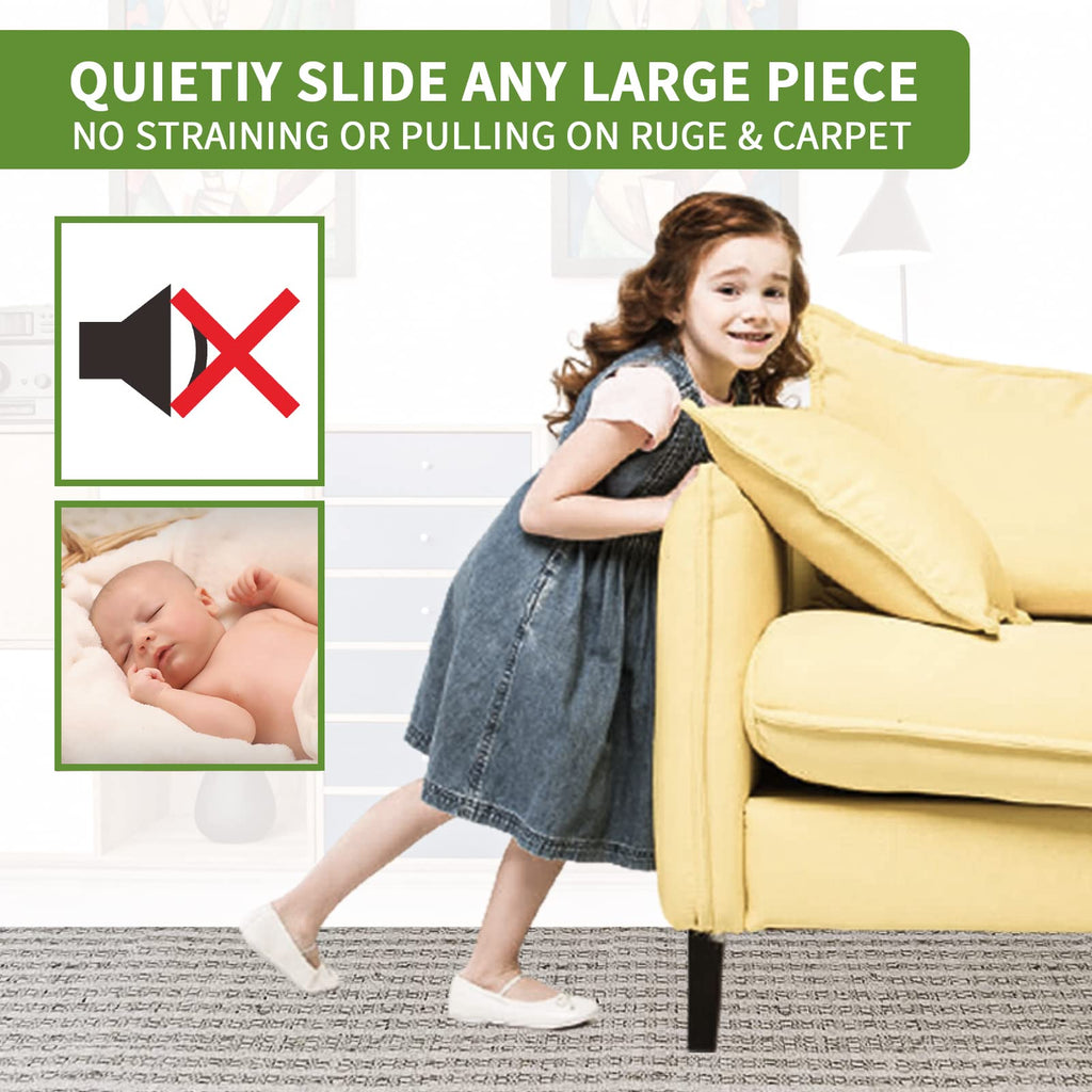 Furniture Sliders for Carpet 4 PCS - 9 1/2 inch Furniture Moving Slider Chair Legs Floors Protectors– Move Your Furniture Easy & Safely (for Carpet)