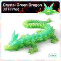 24" Large 3D Printed Dragon - Huge Articulated Crystal Dragon Fidget Toy, Giant Flexible 3D Dragon Figure, Birthday Gift for Boys Girls Kids & Collectors, Home Office Executive Desk Decor