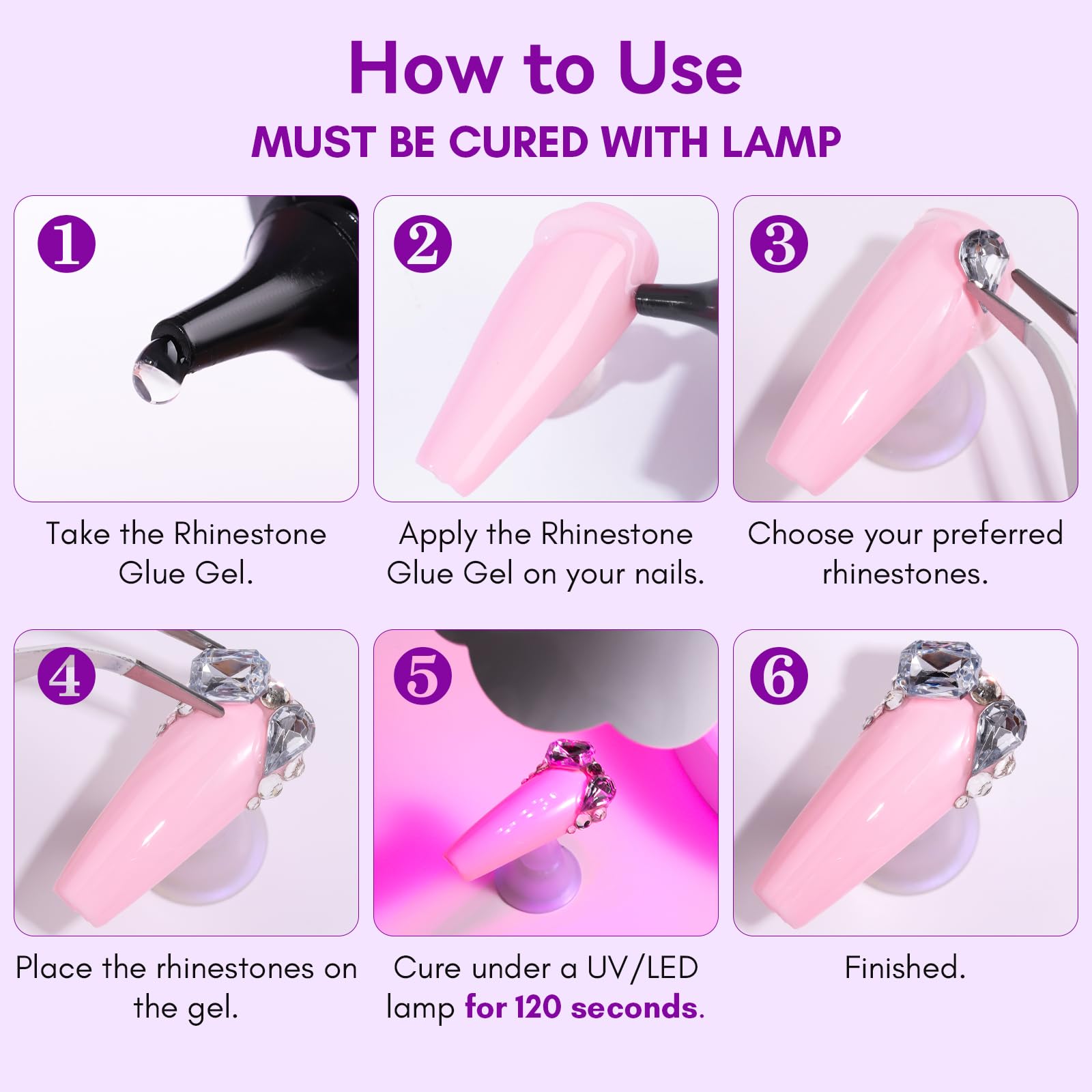 Makartt Rhinestone Glue for Nails: Super Strong Gel Nail Glue for Nail Charms Gems Decorations, 3D Gel Nail Art Bling Jewel Diamonds for Salon & DIY Manicure, 30ML UV Lamp Cured Need Beauty Gifts