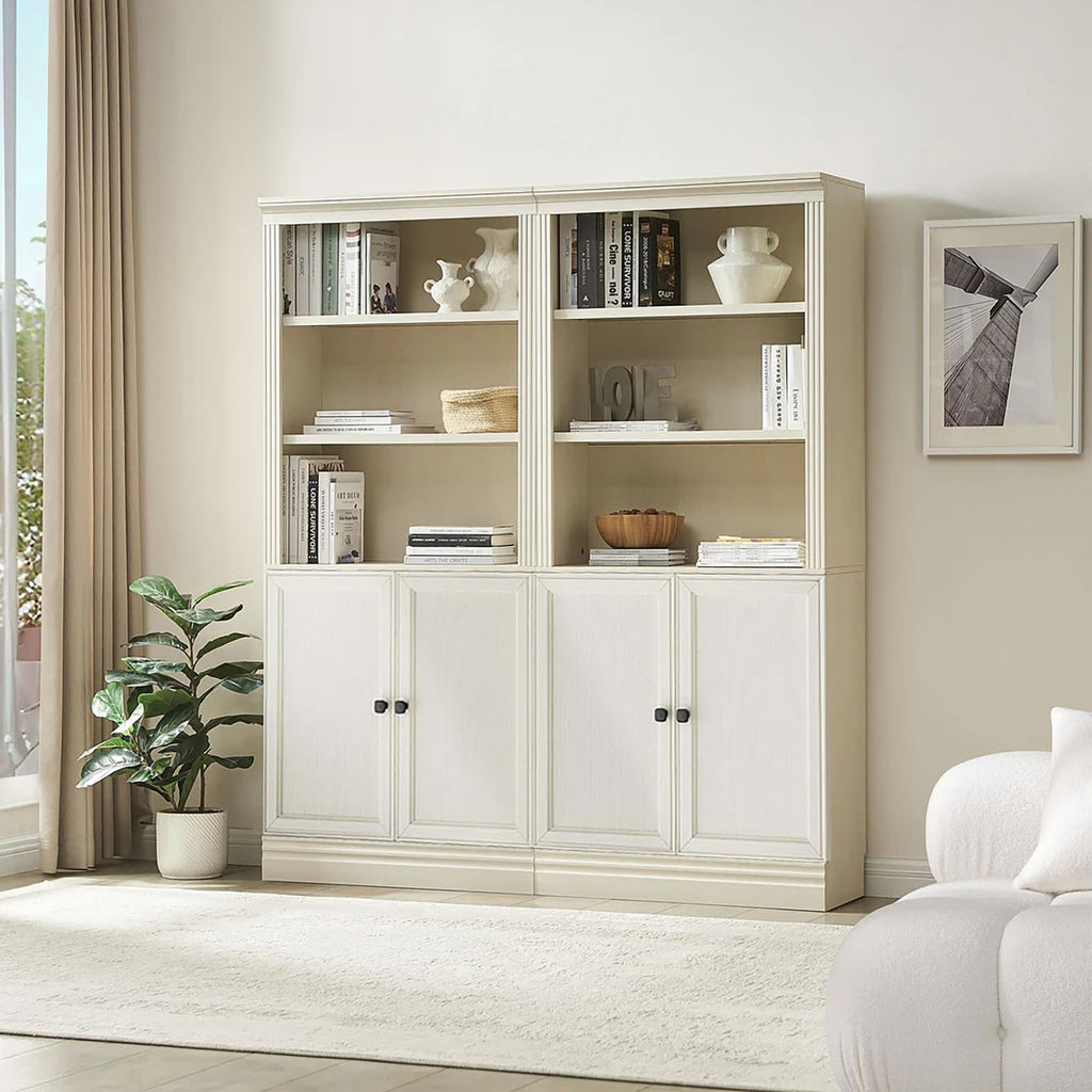 JAHRSTIM Halston Bookshelf, 5-Tier Tall Deep Storage Shelf, Adjustable Open Shelving Unit Closet Organizer and Storage for Living Room Home Office Bedroom, Modular Deep Bookcase Bookshelves