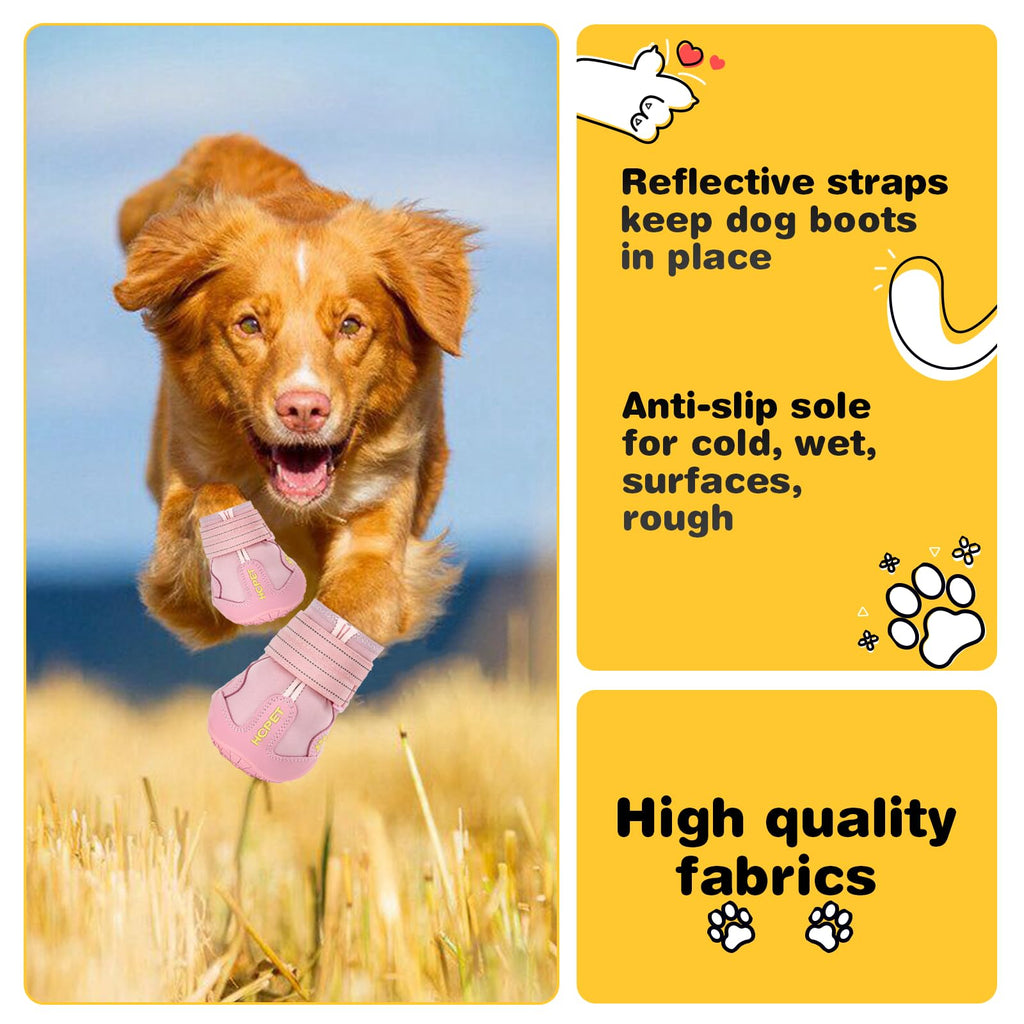 Hcpet Dog Boots, Dog Shoes for Large Dogs, Medium Dog Boots & Paw Protectors, Anti-Slip Dog Booties for Hot Pavement Winter Snow Hiking with Reflective Straps Black Size 1