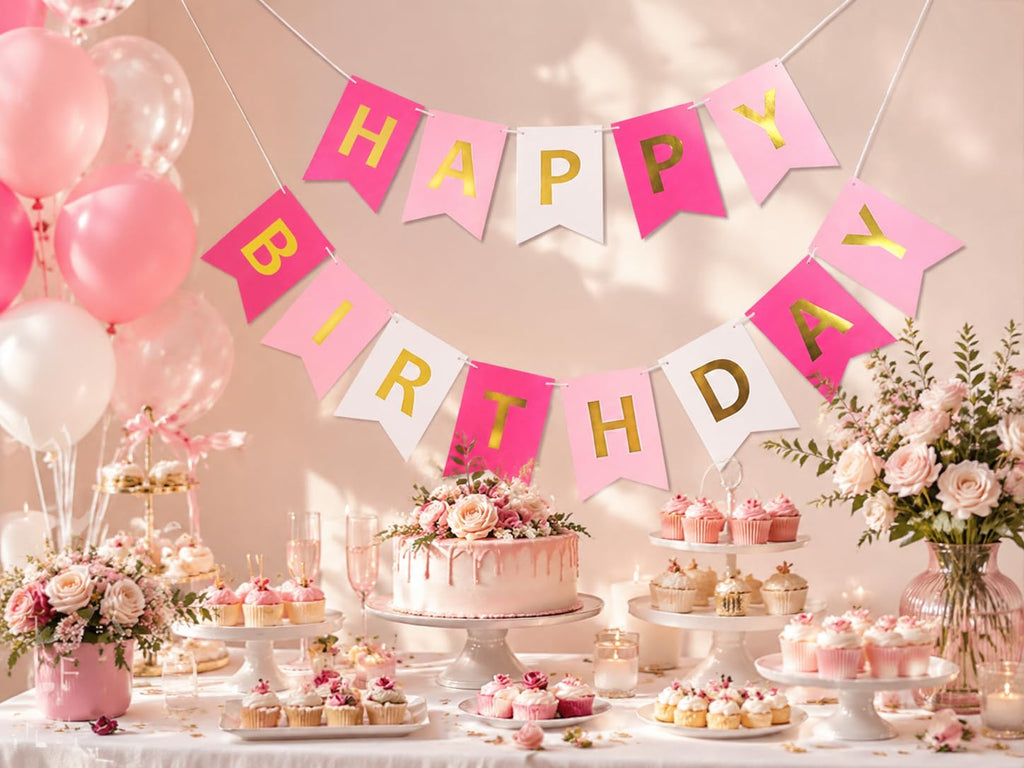 Letjolt Mint Blue Happy Birthday Banner Party Signs 13 Pcs | Supplies for Birthday Party Decorations Nursery Decor