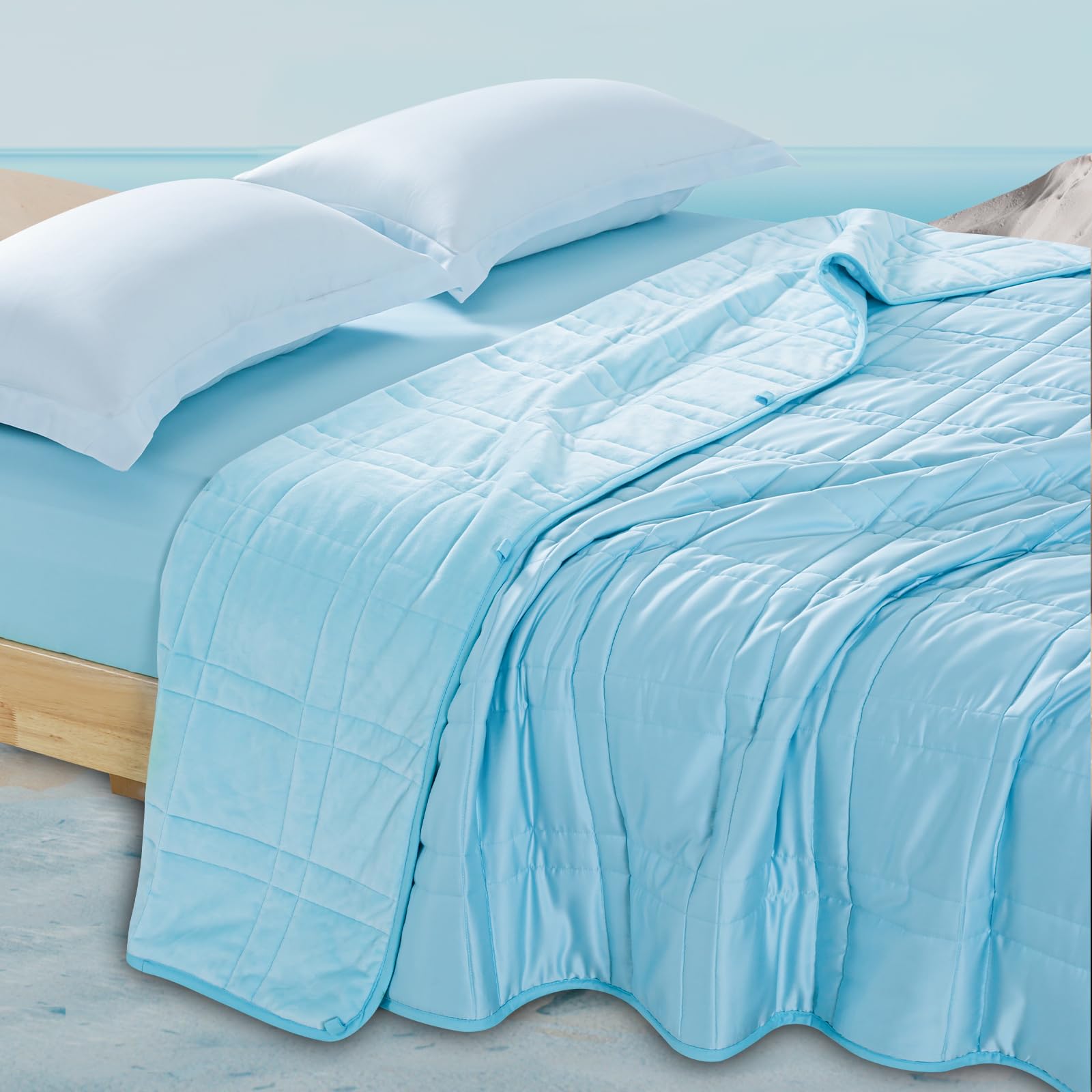 OMYSTYLE Reversible Weighted Blanket 48''x72'' 15lbs for Adults, Warm Short Plush and Cool Tencel Fabric Double-Sided Weighted Blanket for All Season Use - Carry Bag Included