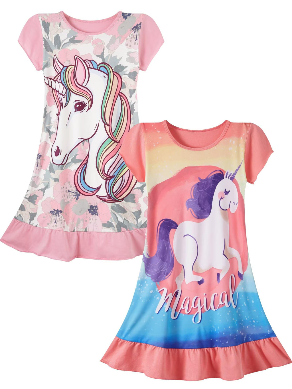 Nightgowns for Girls Kids Pajamas Princess Dress Sleepwear Night Gown 3-10 Years