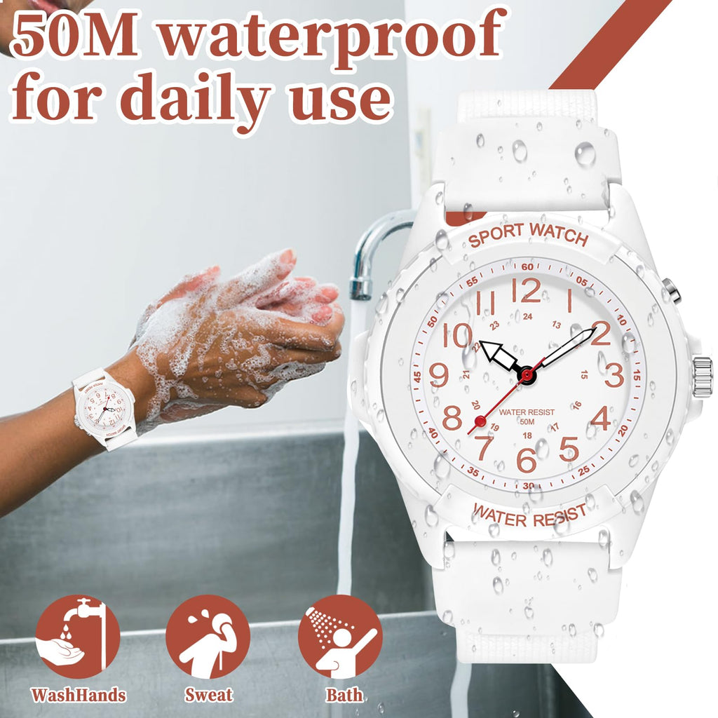 PROKING Waterproof Nurse Watch for Medical Professionals Students Women Men, Night Light, 12/24 Hour Military Time Easy to Read Dial, Second Hand Watch for Nursing Day Gifts