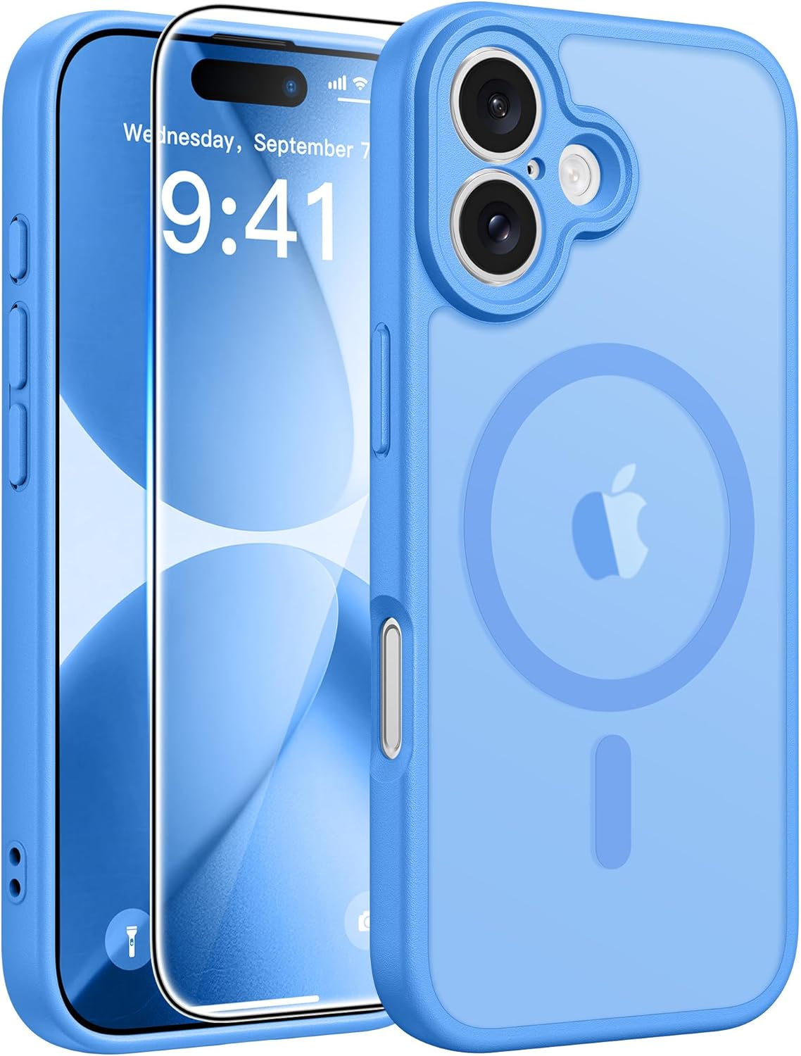 FNTCASE for iPhone 17 Case: [Compatible with Magsafe] Translucent Matte Cases with [Full Camera Protection] [Screen Protector] Military Grade Shockproof Protective Phone Cover - Light Purple