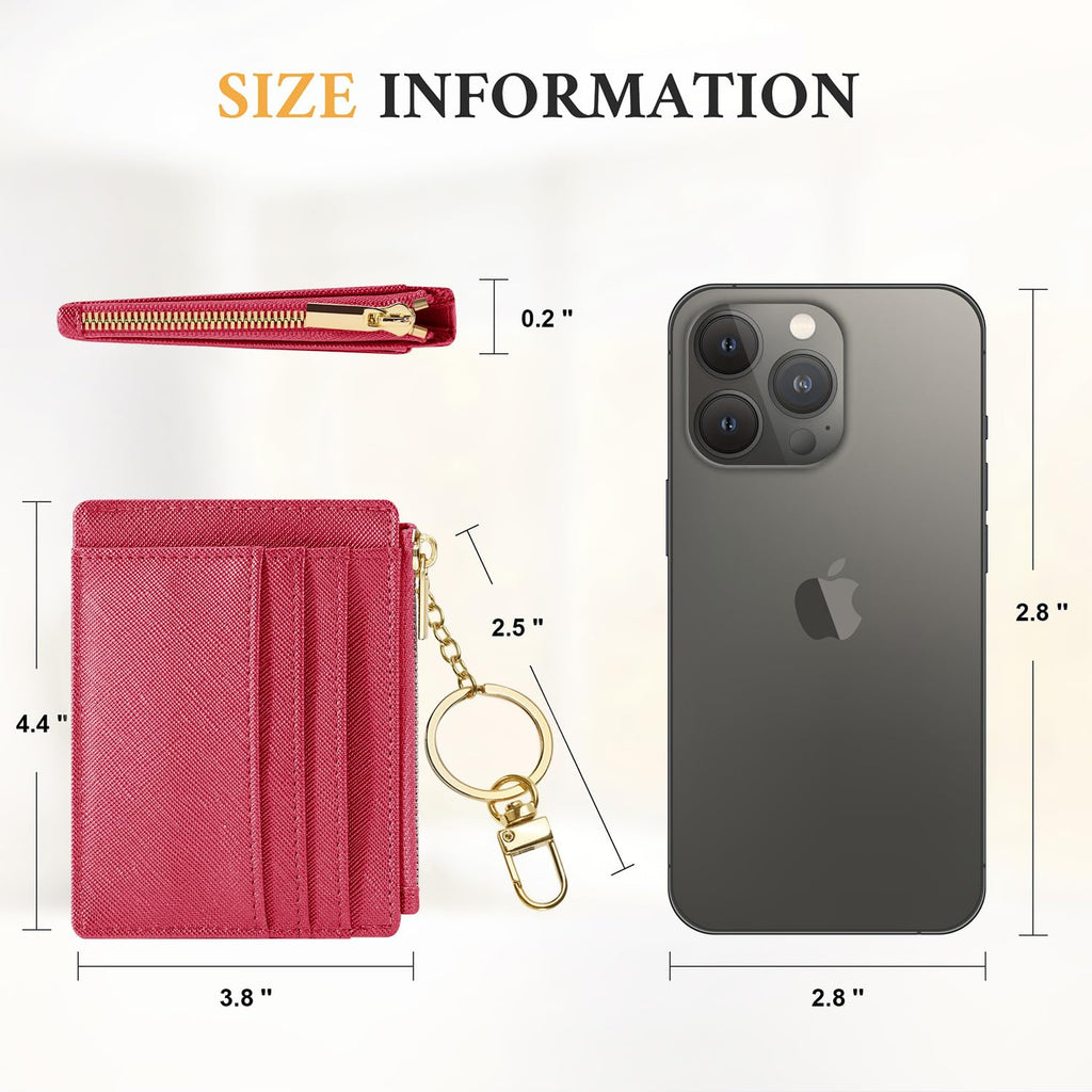 Sodsay Card Case Slim Front Pocket Wallet for Women Credit Card Holder with Keychain | Slim, Credit Card Holder, Front Pocket, with Keychain | Slim
