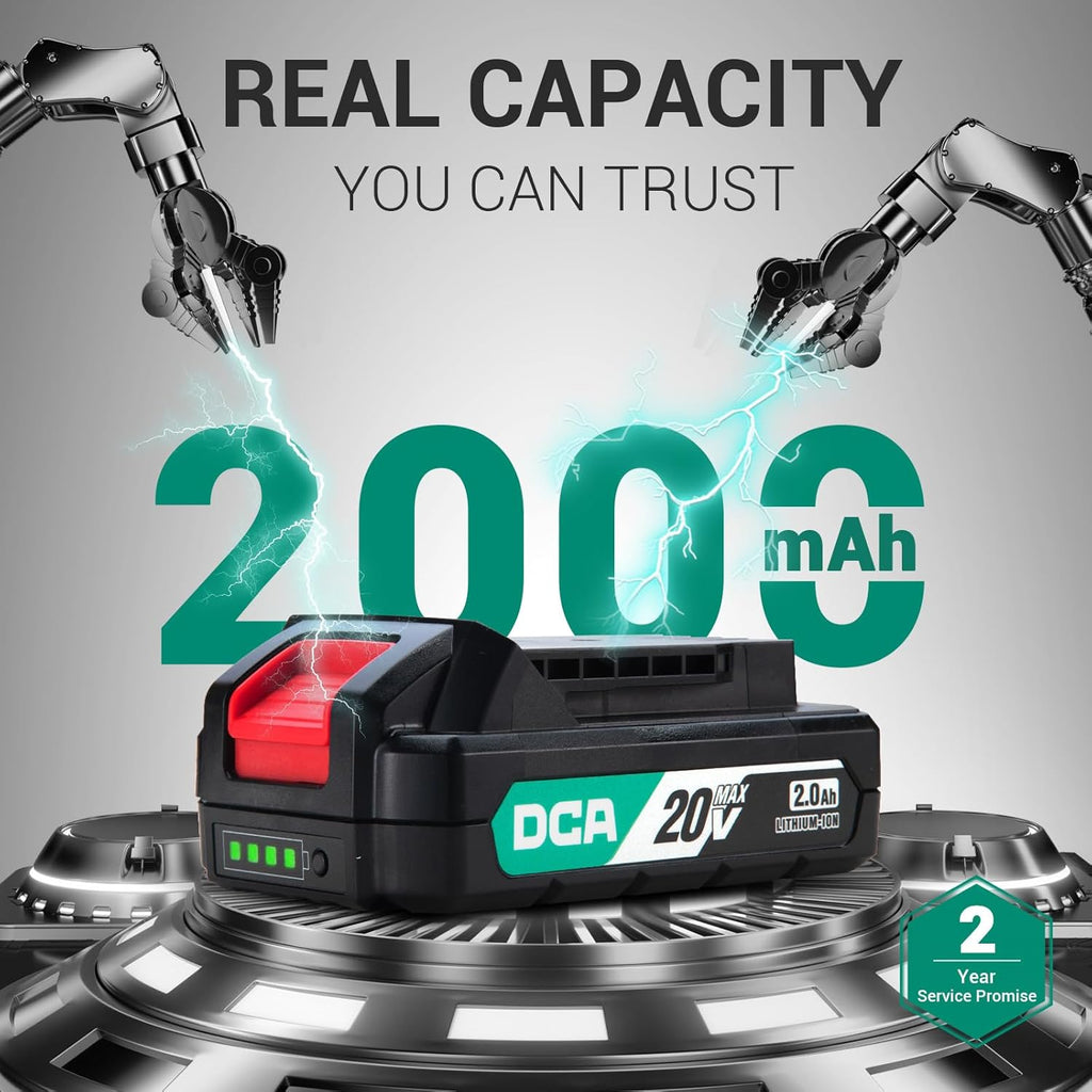 DCA Cordless Drill Set, 354 in-lbs Torque, 3/8" Keyless Chuck, Electric Power Drill with 2.0Ah Battery and Charger,18+1 Position,25-Piece 20V Drill Driver Kit, ADJZ2035