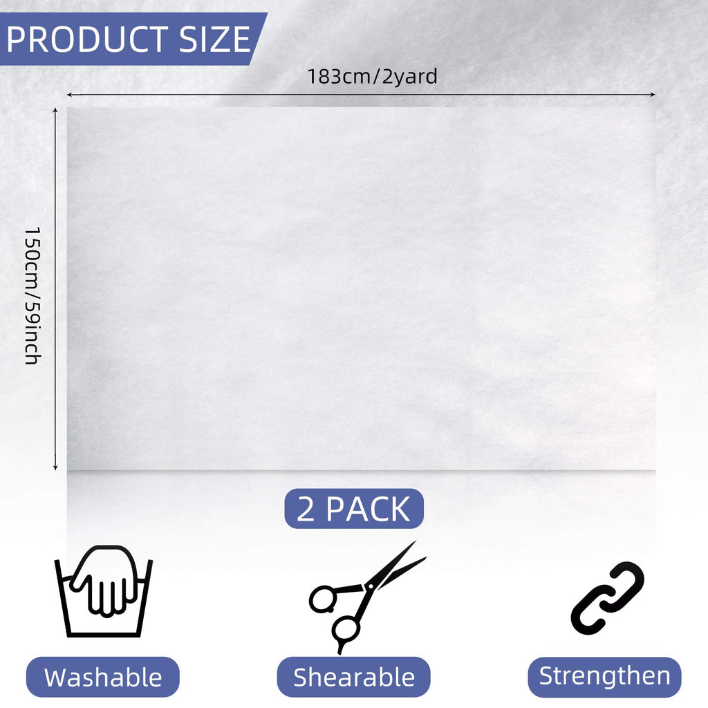 Tatuo 59 Inch Quilt Batting Polyester Batting for Upholstery Bonded Quilting Craft and Wearable Arts(1.5m x 2 Yards x 0.1 Inch)