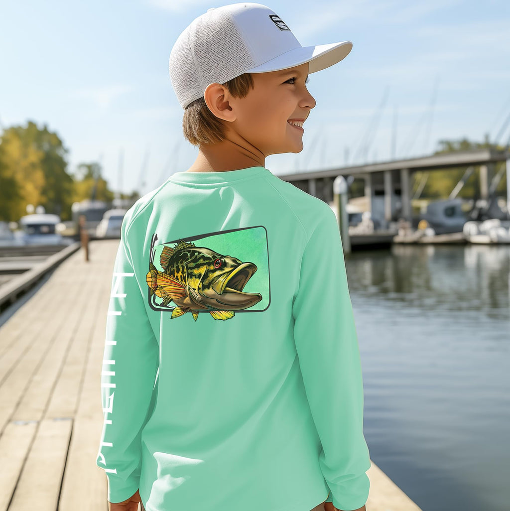 Palmyth Boys Fishing Shirt Youth Long Sleeve T-Shirt UPF 50+ Sun Protection