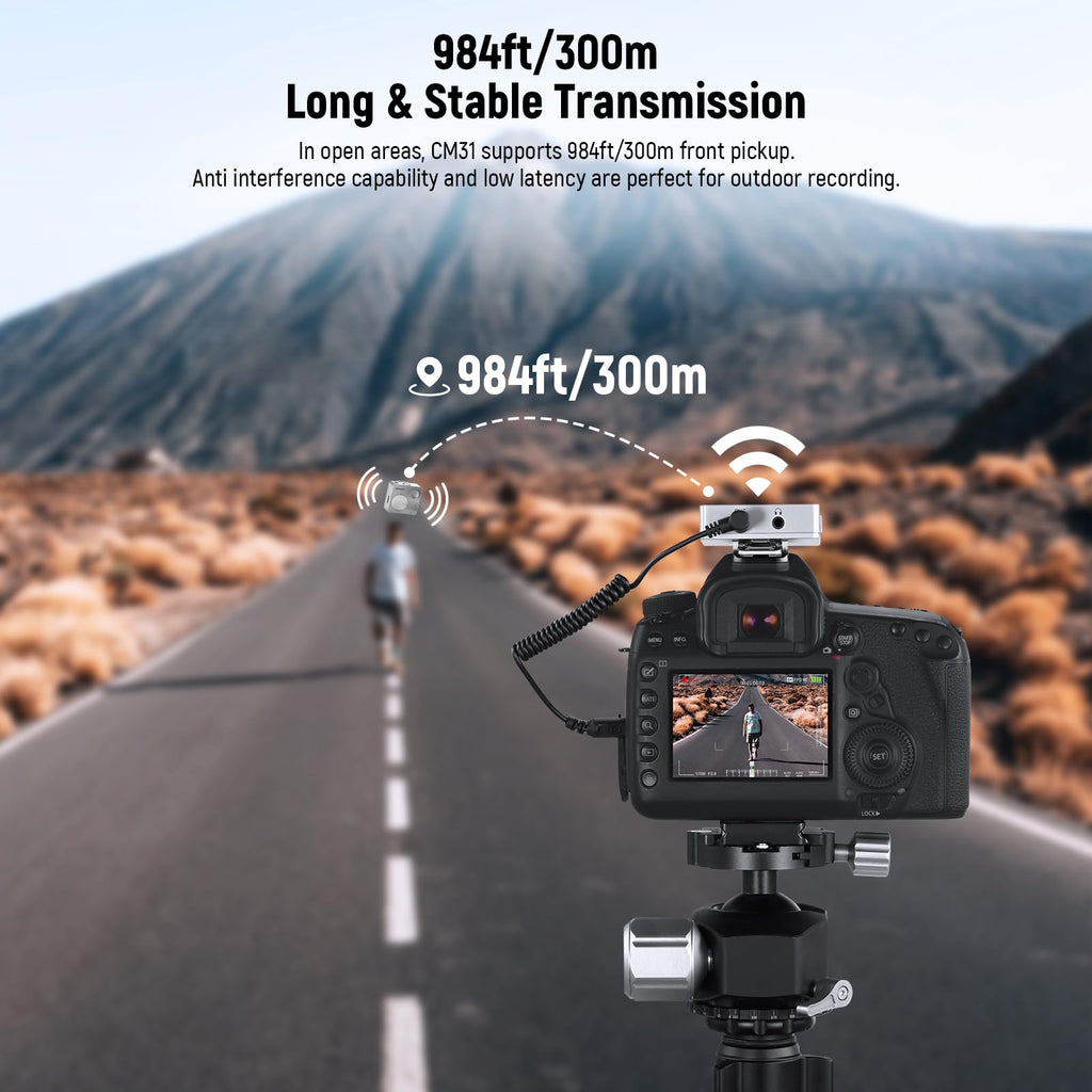 NEEWER CM28 Wireless Lavalier Microphone System, 1 Click Noise Canceling, 4GB Storage for 9Hrs of 48KHz 16 Bit Uncompressed Audio, Lapel Mic Compatible with iPhone/Android/PC/Camera/iPad