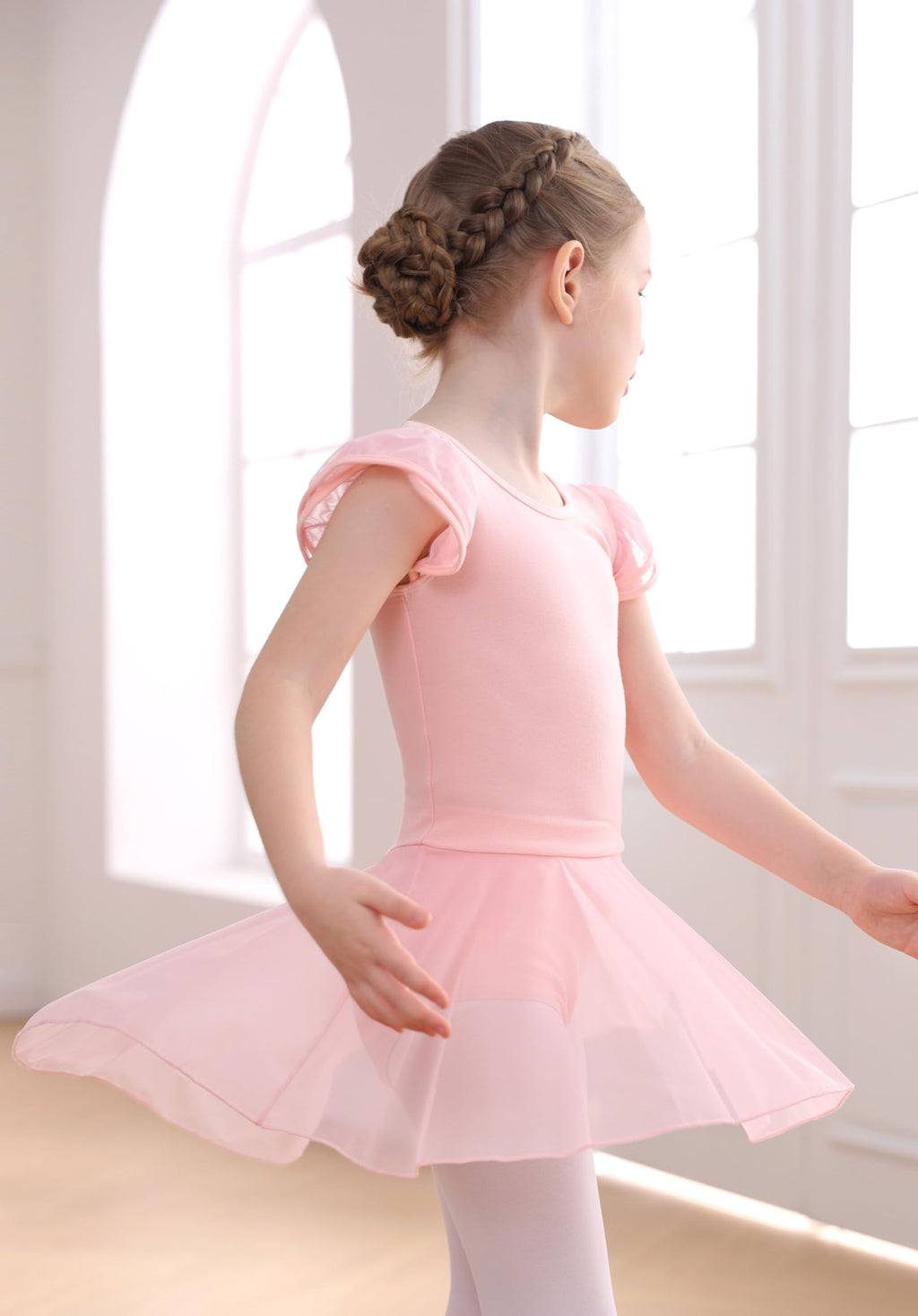 Mecceos Ballet Leotards for Girls Toddler Dance Leotards Short/Long Sleeve Skirt Ballerina Outfits