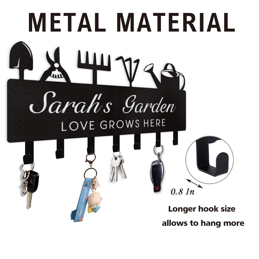 Dyoart Personalized Couple's Name Key Rack, Wall Mounted Metal Key Holder for Housewarming Gifts,ignent Bedding
