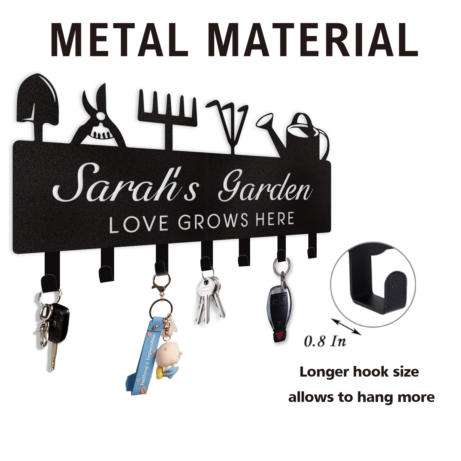 Dyoart Personalized Couple's Name Key Rack, Wall Mounted Metal Key Holder for Housewarming Gifts,ignent Bedding