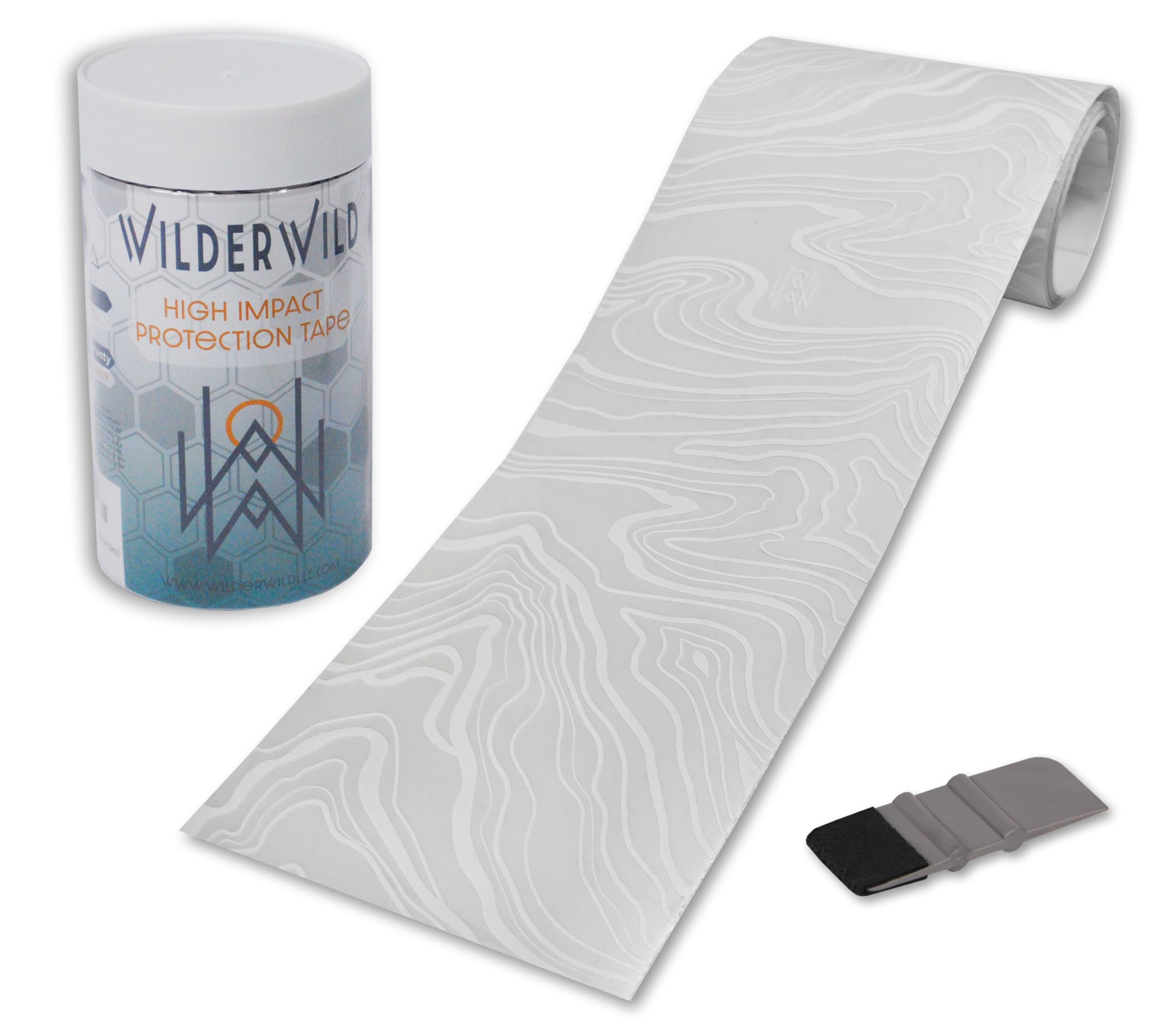 Bike Frame Protection Tape- High Impact Clear Vinyl Wrap Includes Tool (4”x72) Bicycle Frame Protector, Mountain Bike Frame Guard Chainstay Protector (Art Deco)