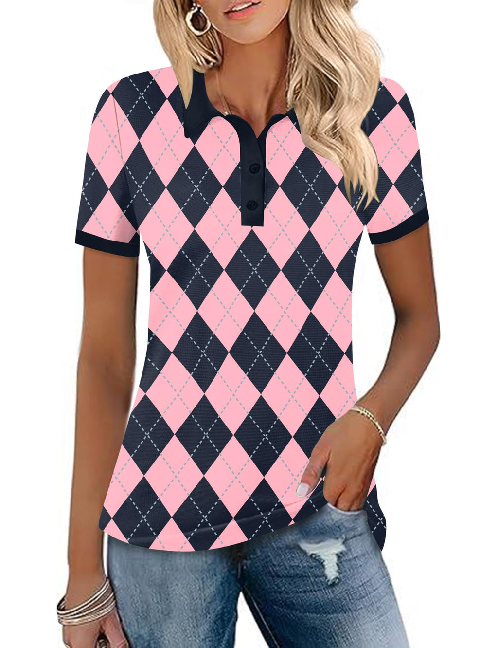 LOMON Womens Golf Polo Shirts Short Sleeve Collared Tops Lightweight Moisture Wicking Tennis Activewear S-XXL